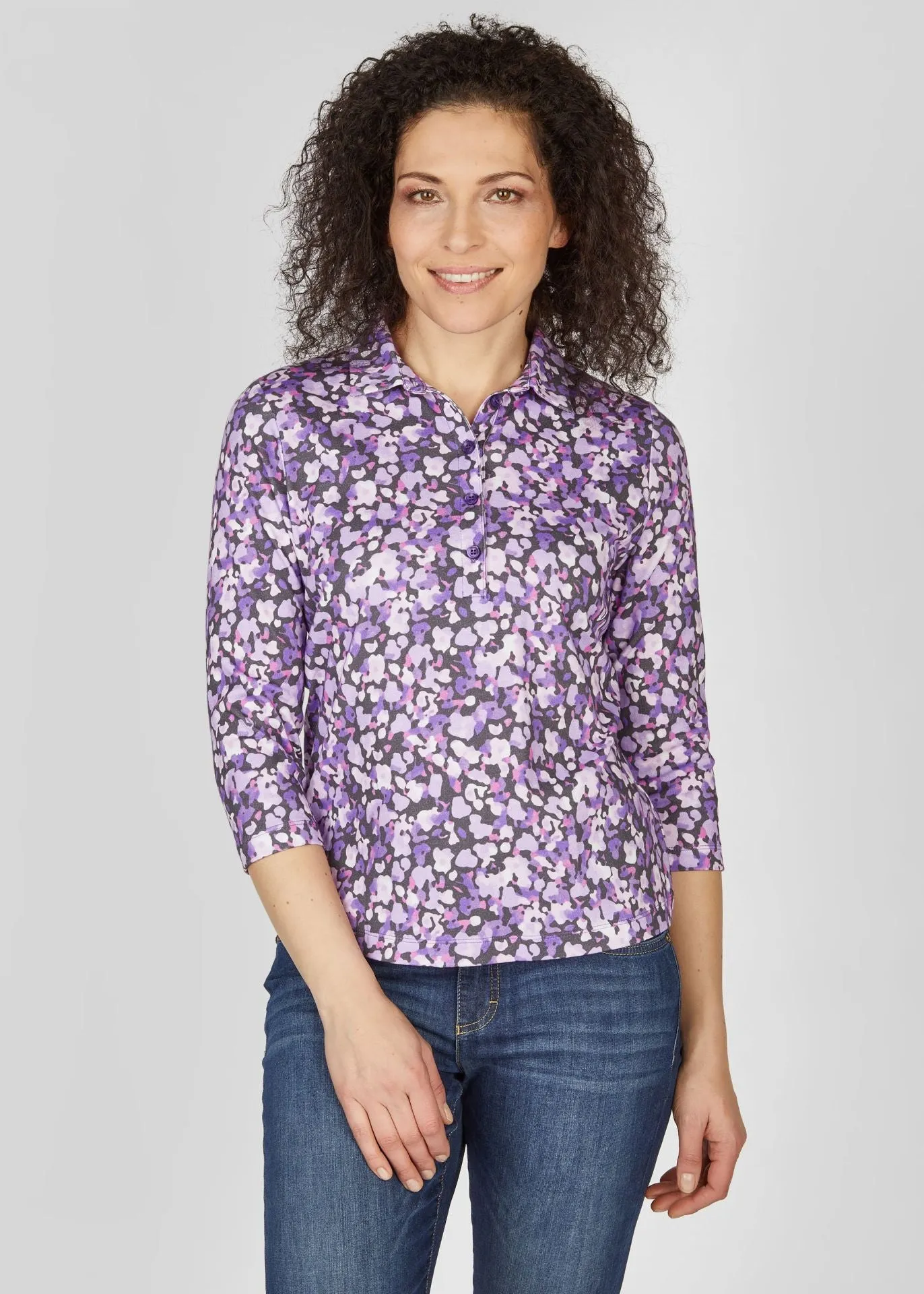 1222358- Violet Long Sleeved Polo Shirt - Rabe