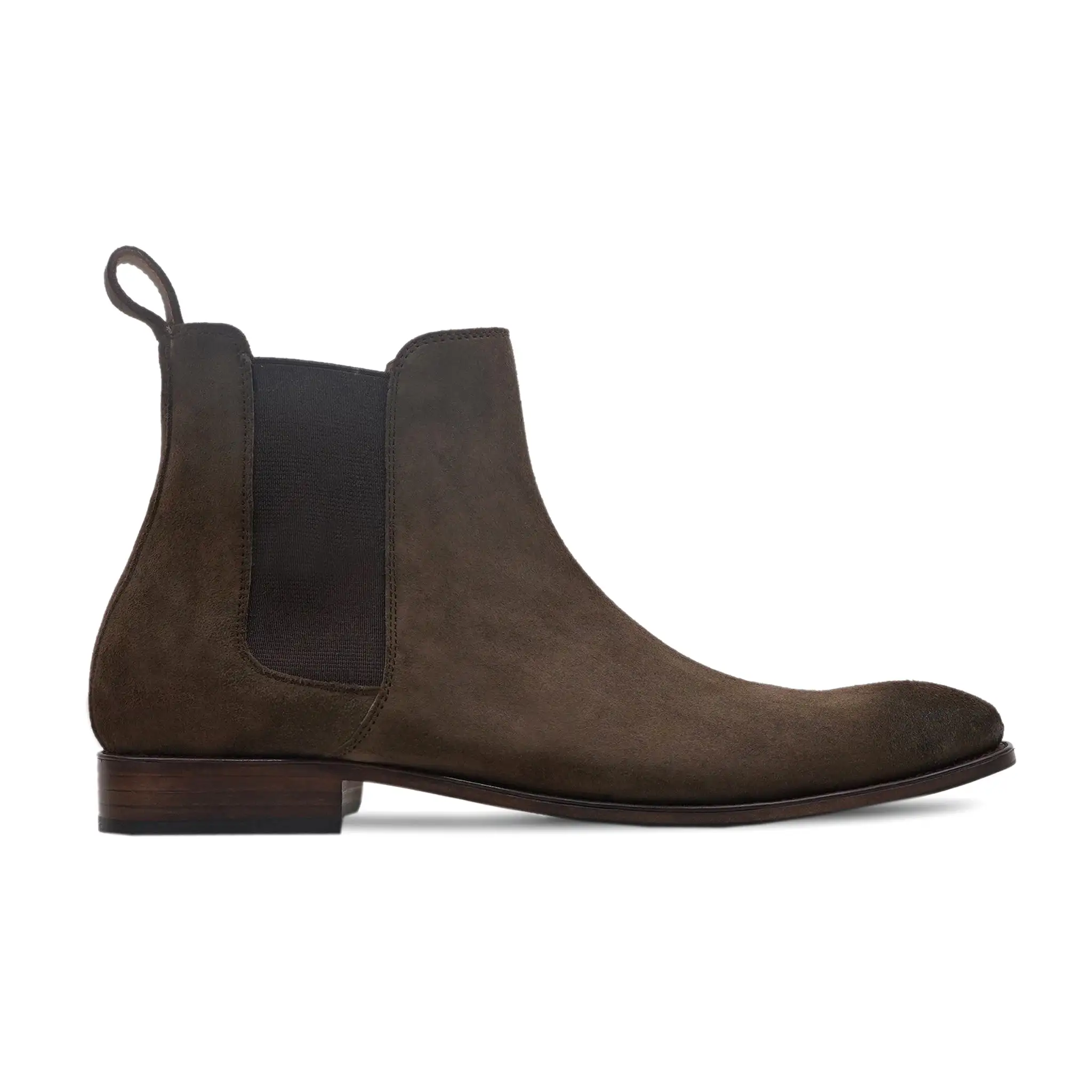 Aalst - Men's Dark Brown Kid Suede Chelsea Boot