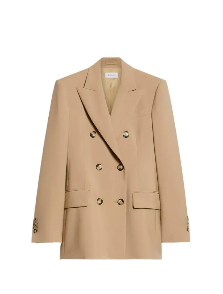 ADAMO double breasted wool blazer, beige