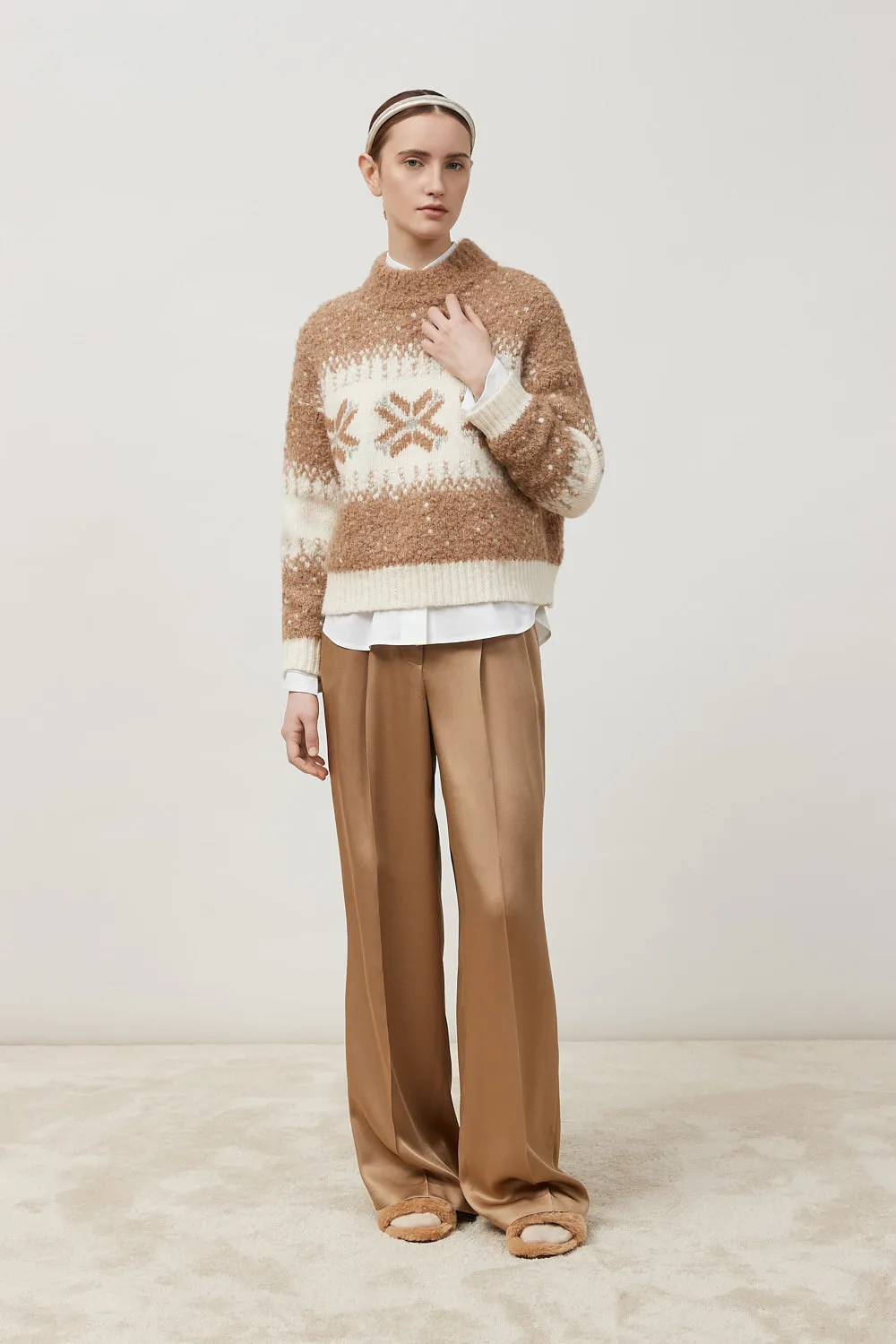 Alpaca, wool and sequin sweater