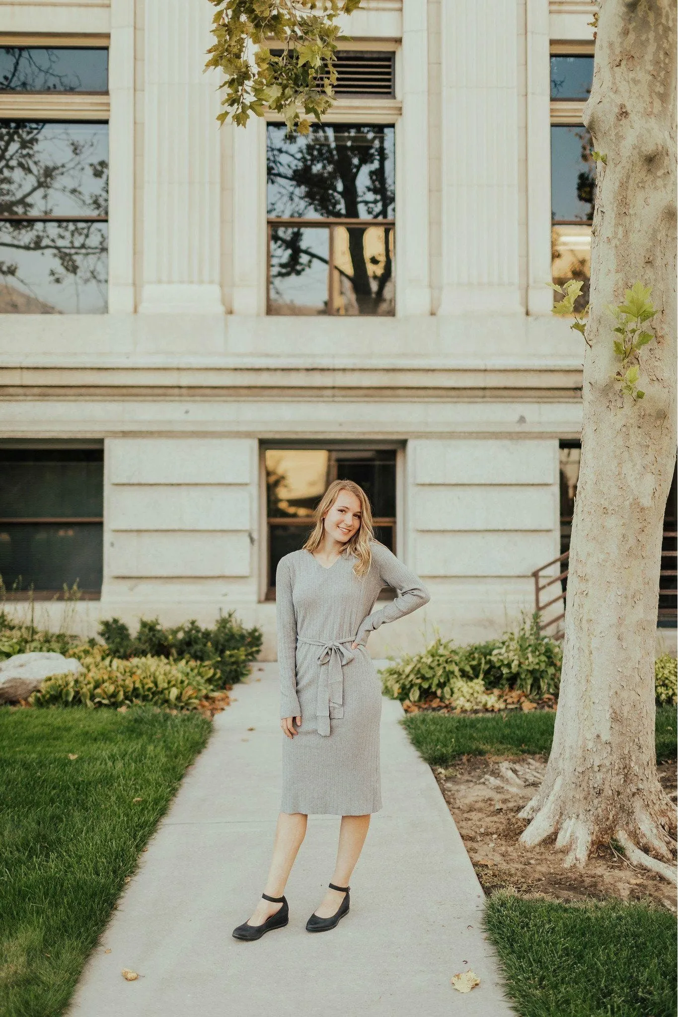 Amy Dress Heather Grey