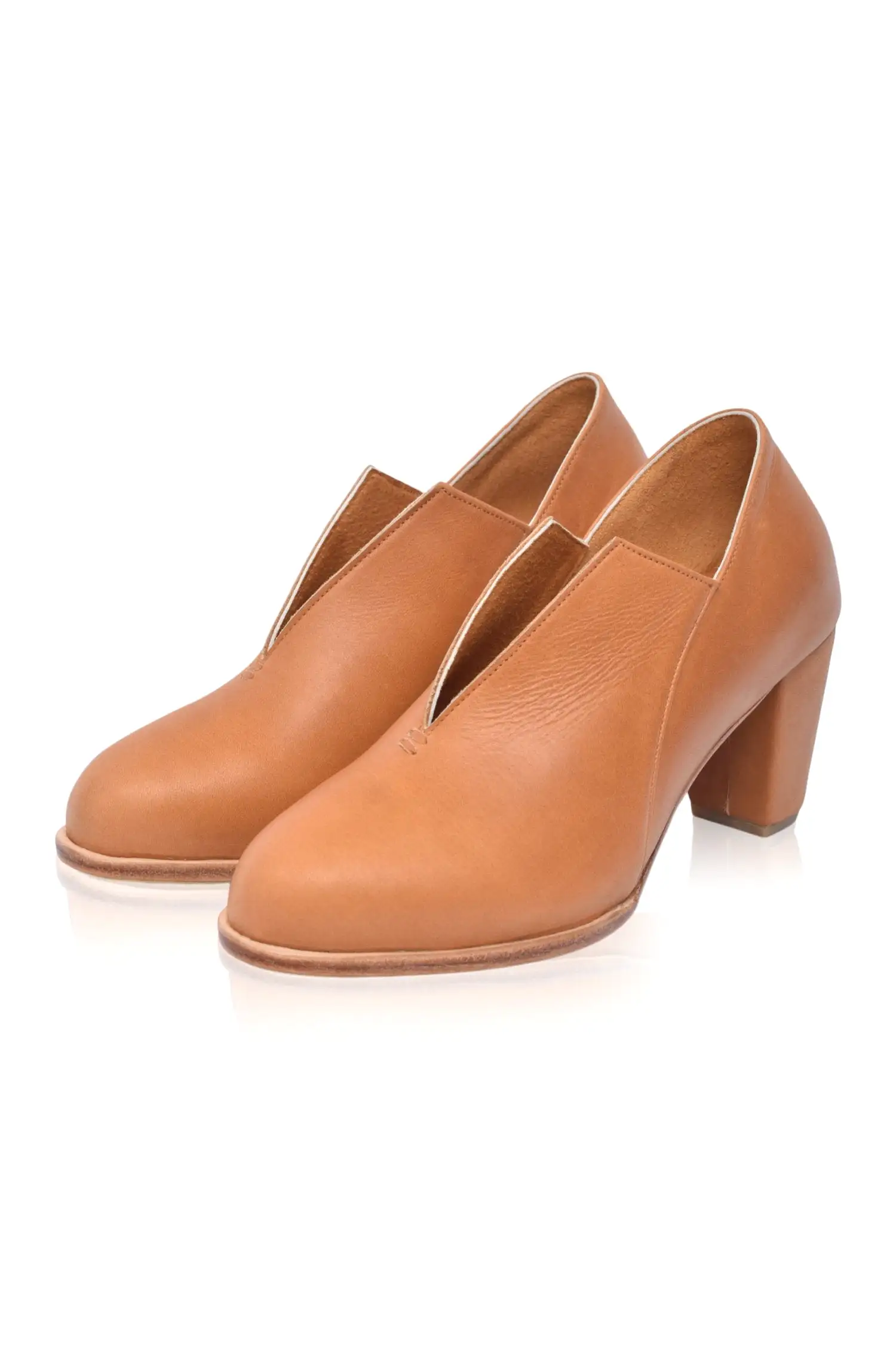 Ange Leather Heel Booties