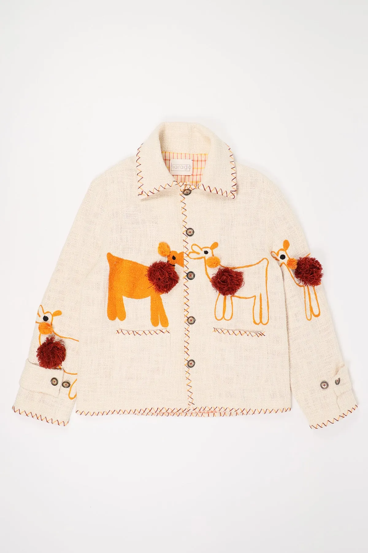 Animal Embroidered Blouson Jacket - Off White