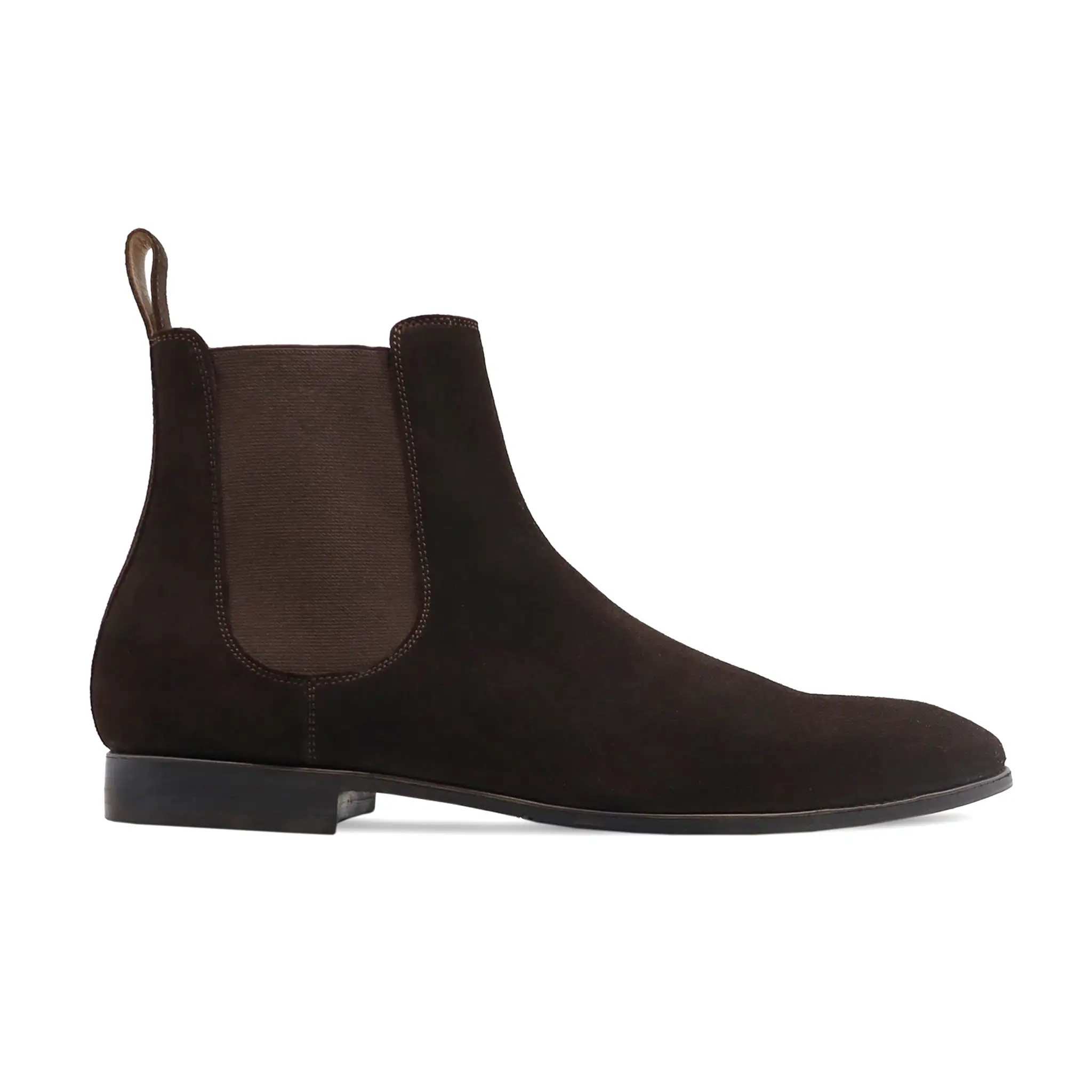 Asmar - Men's Chocolate Brown Kid Suede Chelsea Boot