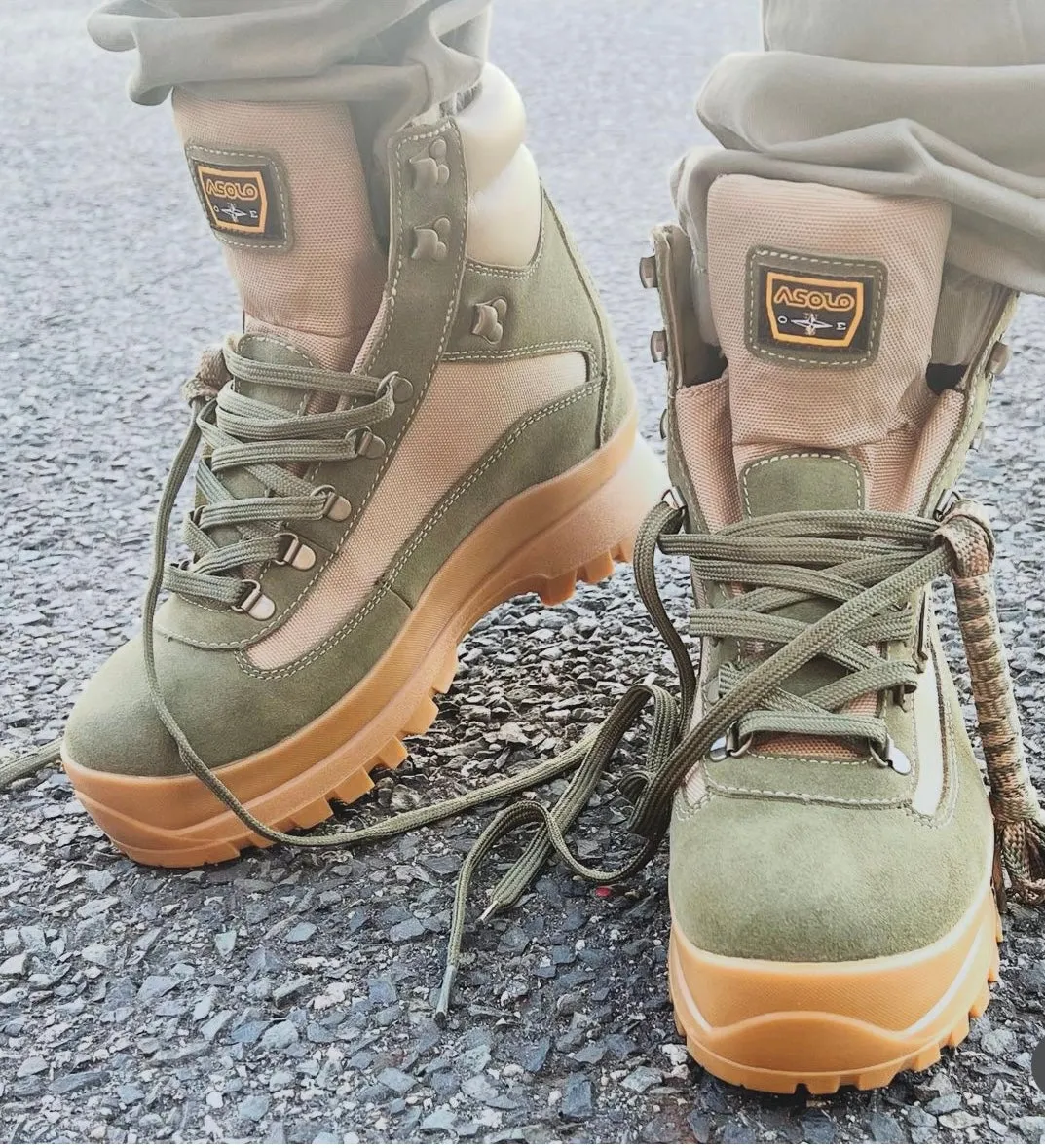 ASOLO TRAIL BOOTS OLIVE BUTTER BOTTOMS