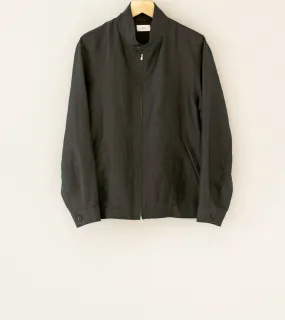 Aton 'Harrington Jacket' (Charcoal Gray Cotton Hemp Satin)