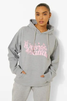 Baby Girl Print Oversized Hoodie