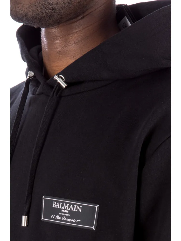 BALMAIN  |Plain Cotton Logo Luxury Hoodies