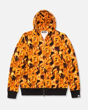 BAPE FLAME WIDE FULL ZIP HOODIE - ORANGE