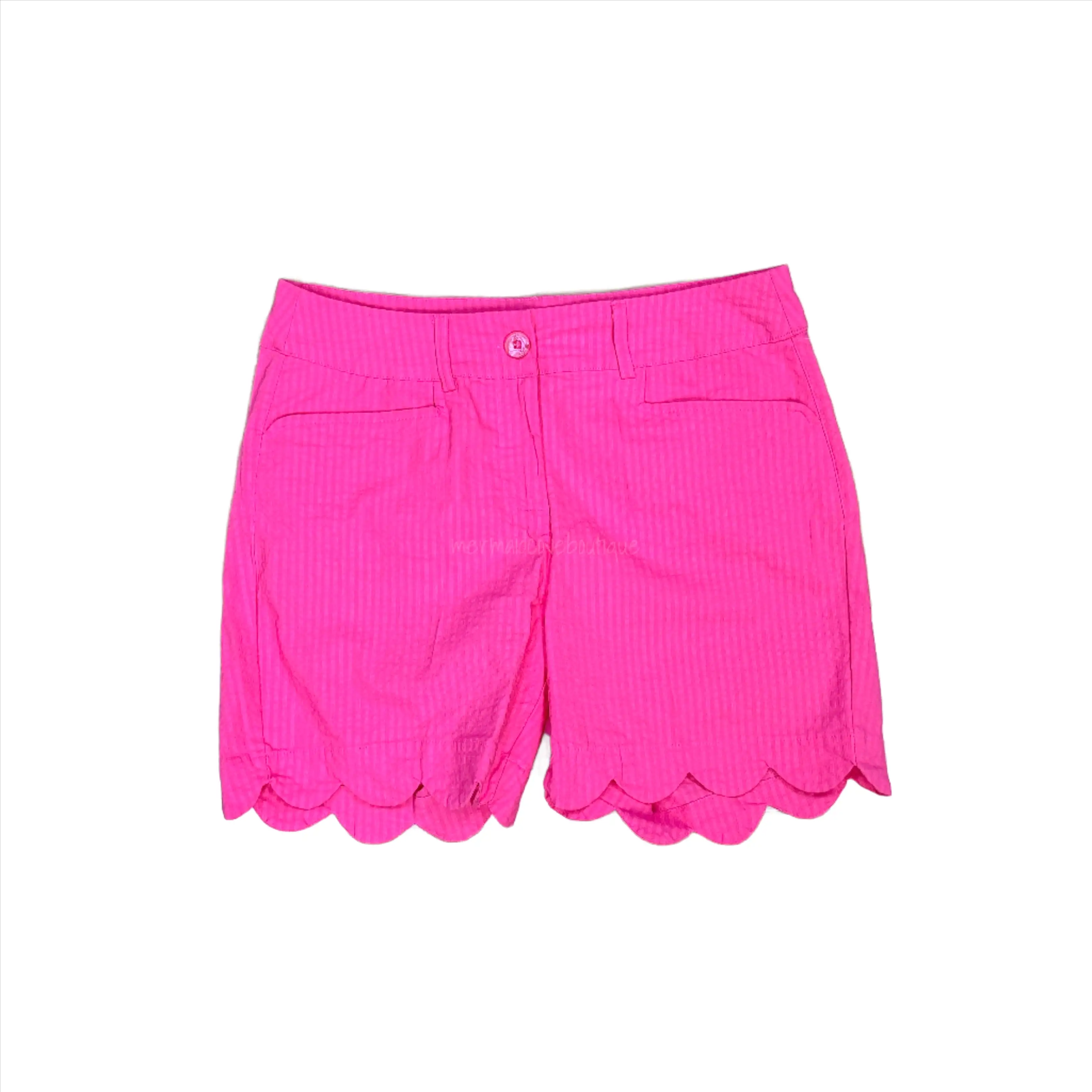 Beachtime Scallop Shorts in Bright Hot Pink