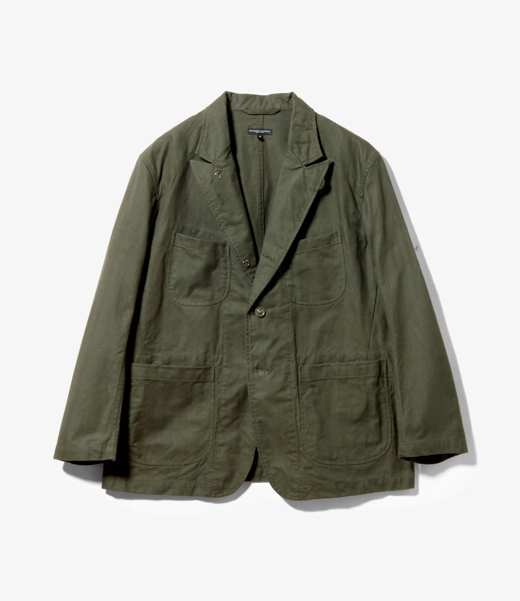 Bedford Jacket–Olive Brushed Herringbone Cotton