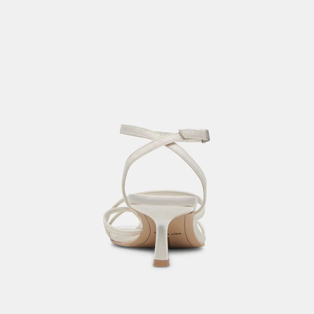 BETSI Heels Off White Satin | Designer Off White Wedding Heels– Dolce Vita 6908073246786