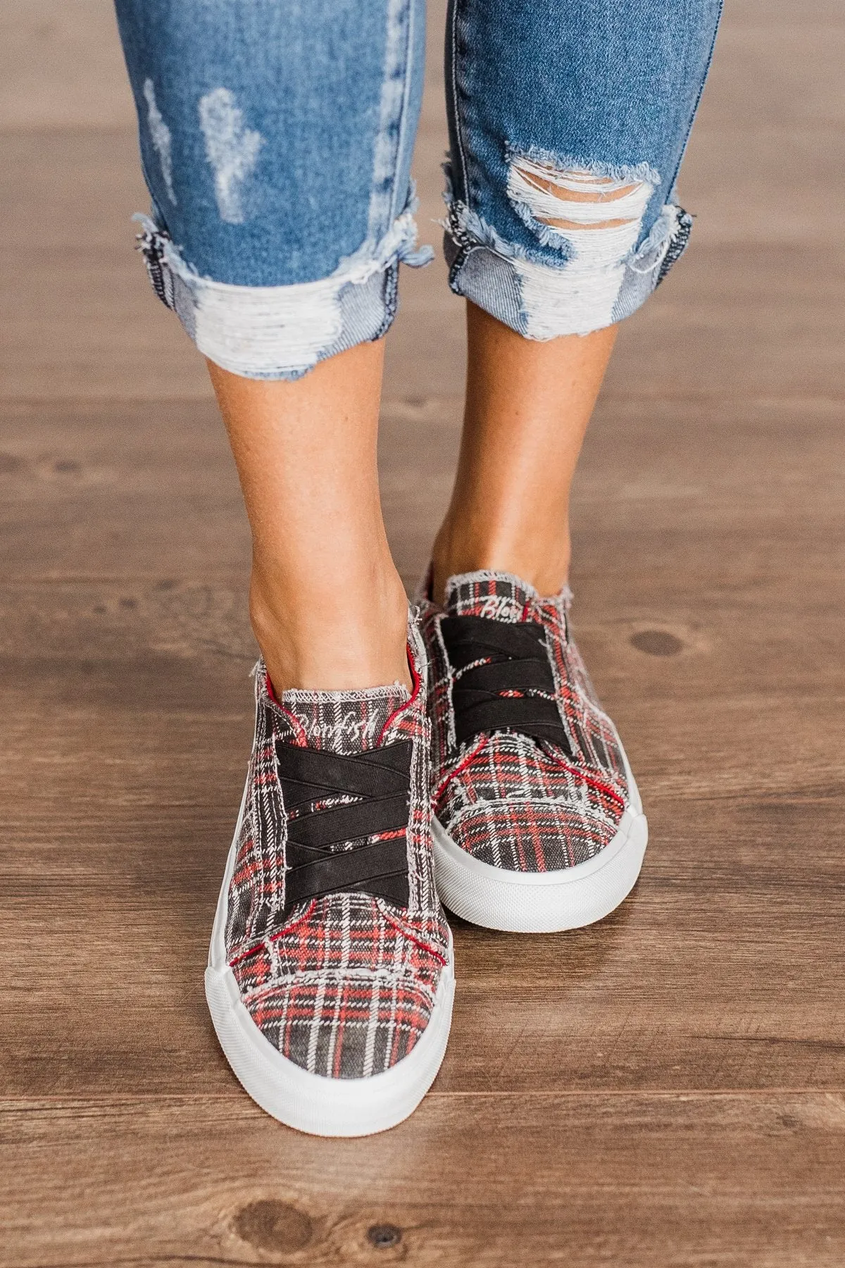 Blowfish Marley Sneakers- Red Take Back Plaid