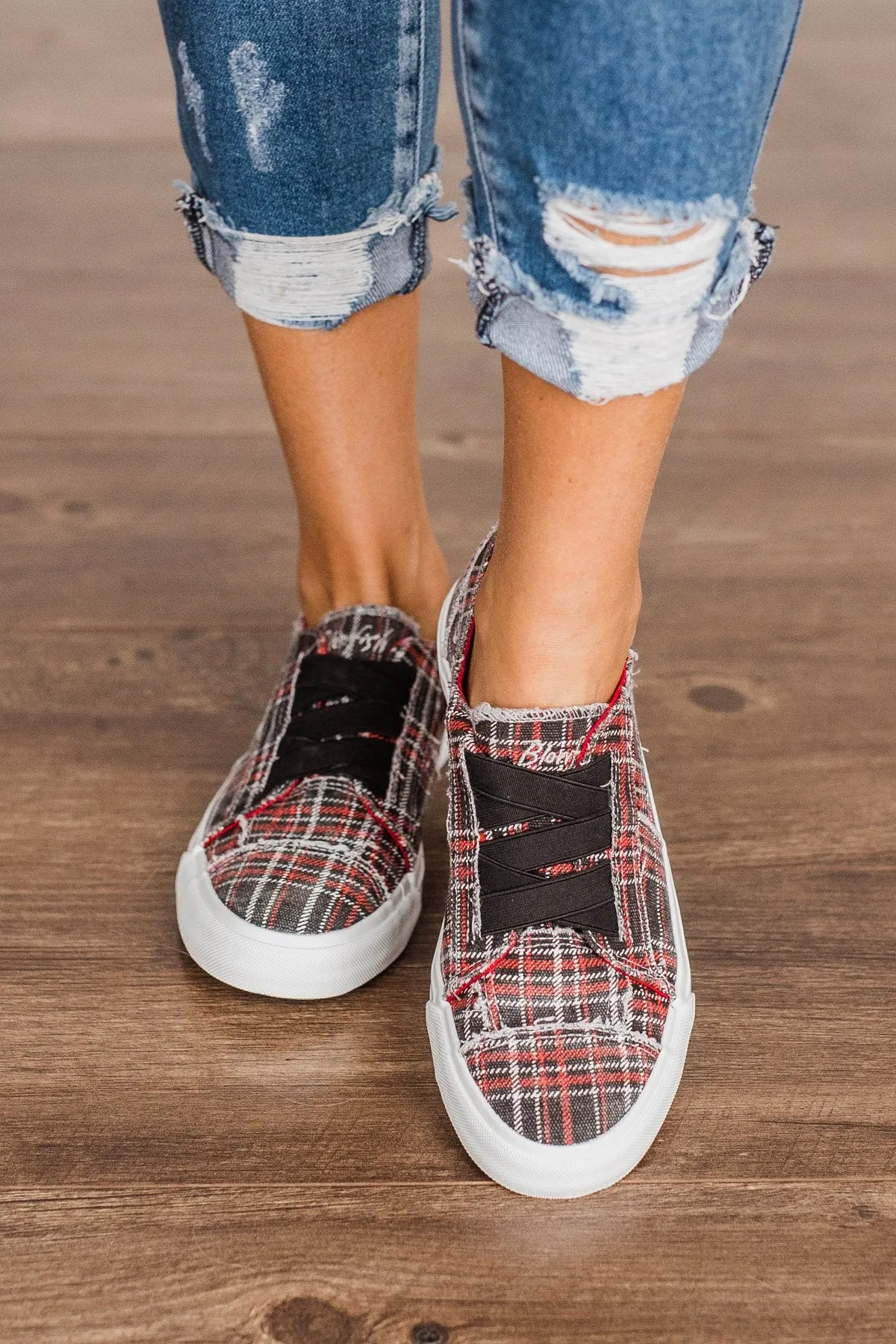 Blowfish Marley Sneakers- Red Take Back Plaid