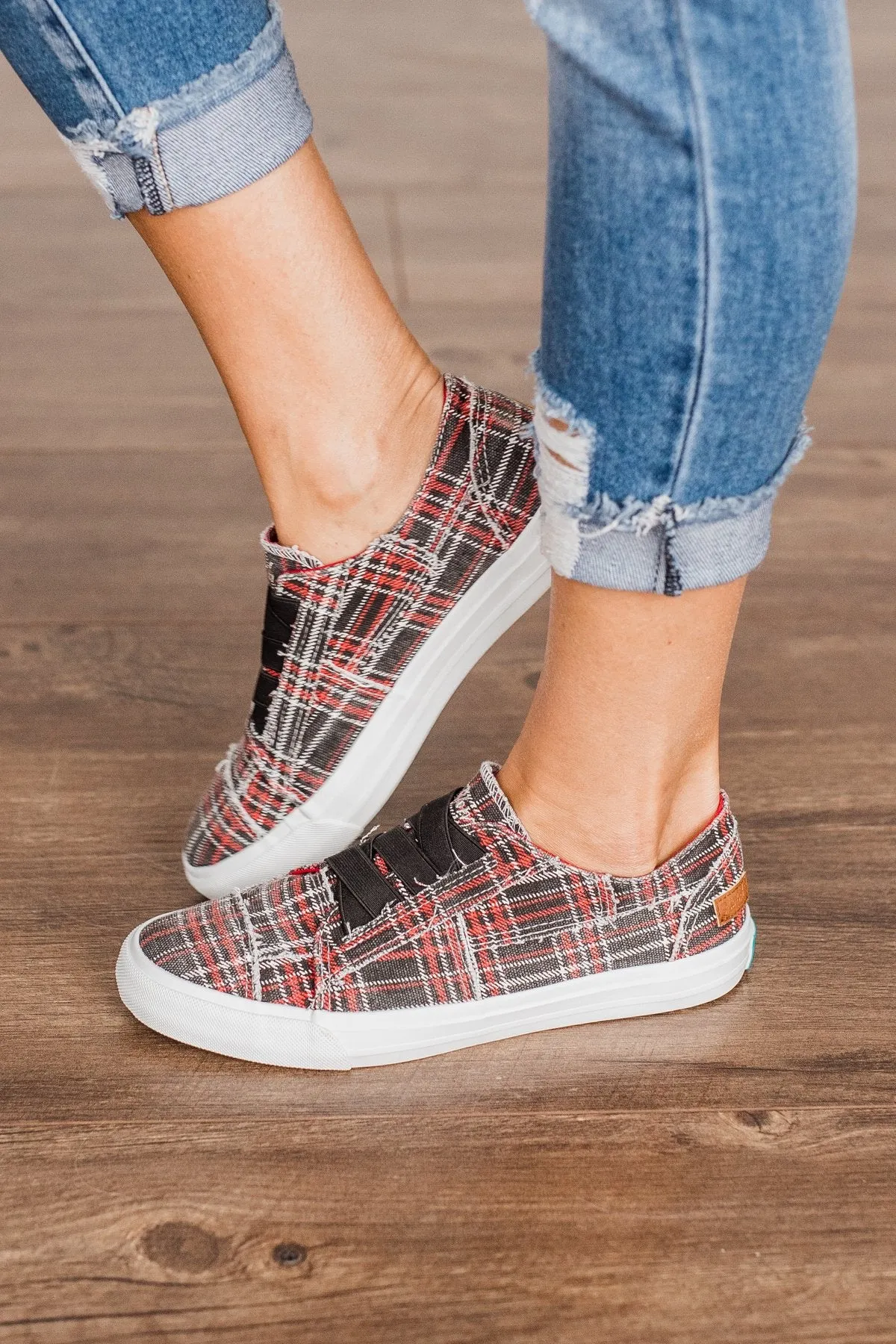 Blowfish Marley Sneakers- Red Take Back Plaid