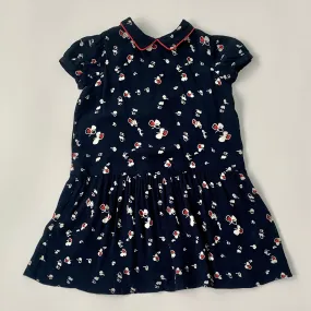 Bonpoint Navy Floral Print Crepe Dress: 6 Years & 8 Years