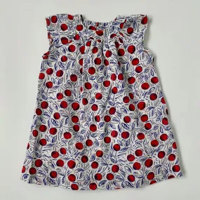 Bonpoint Red And Blue Cherry Print Dress: 2 Years