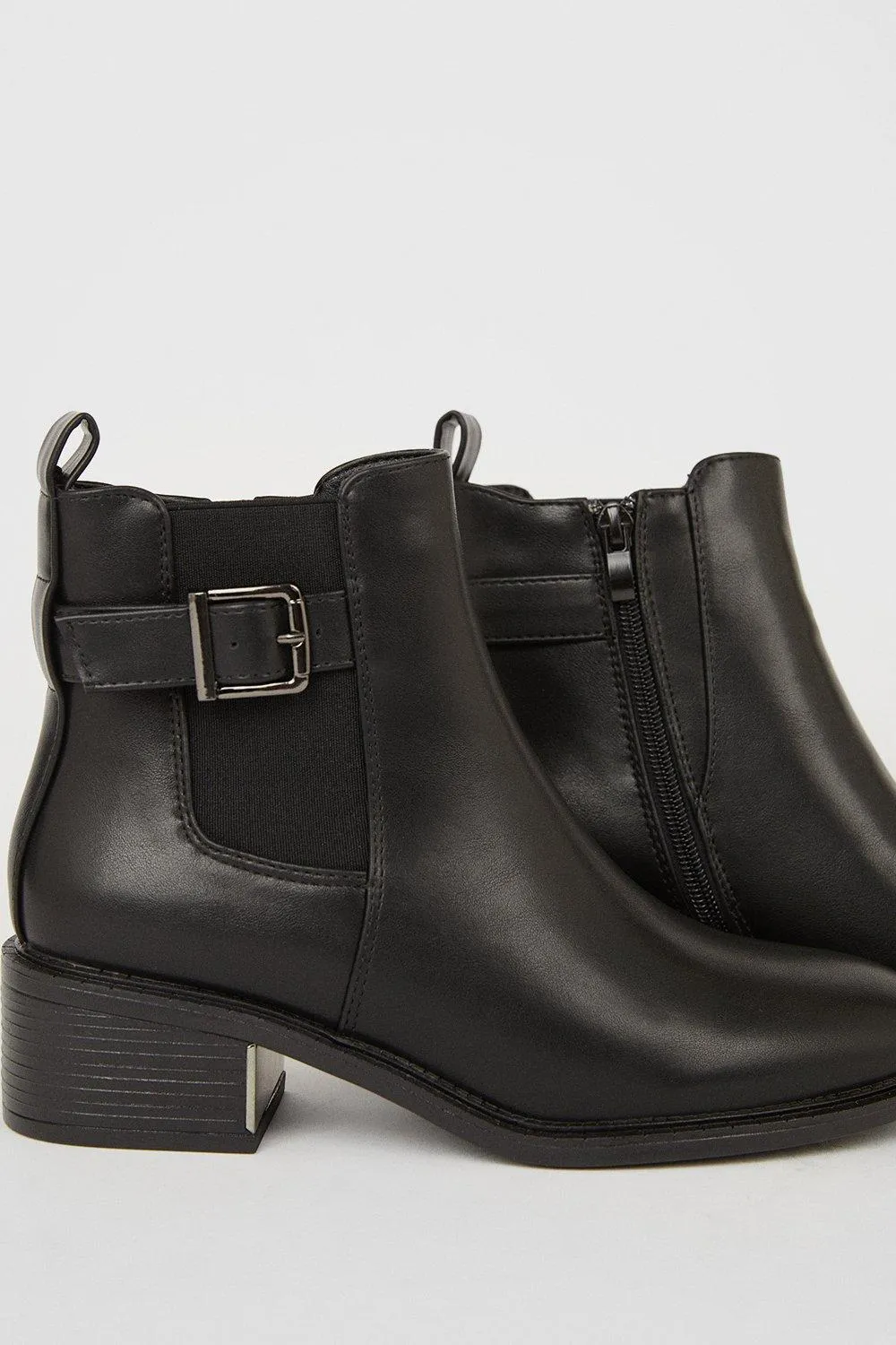 Boots | Faith: Andrea Buckle Trim Ankle Boots | Faith