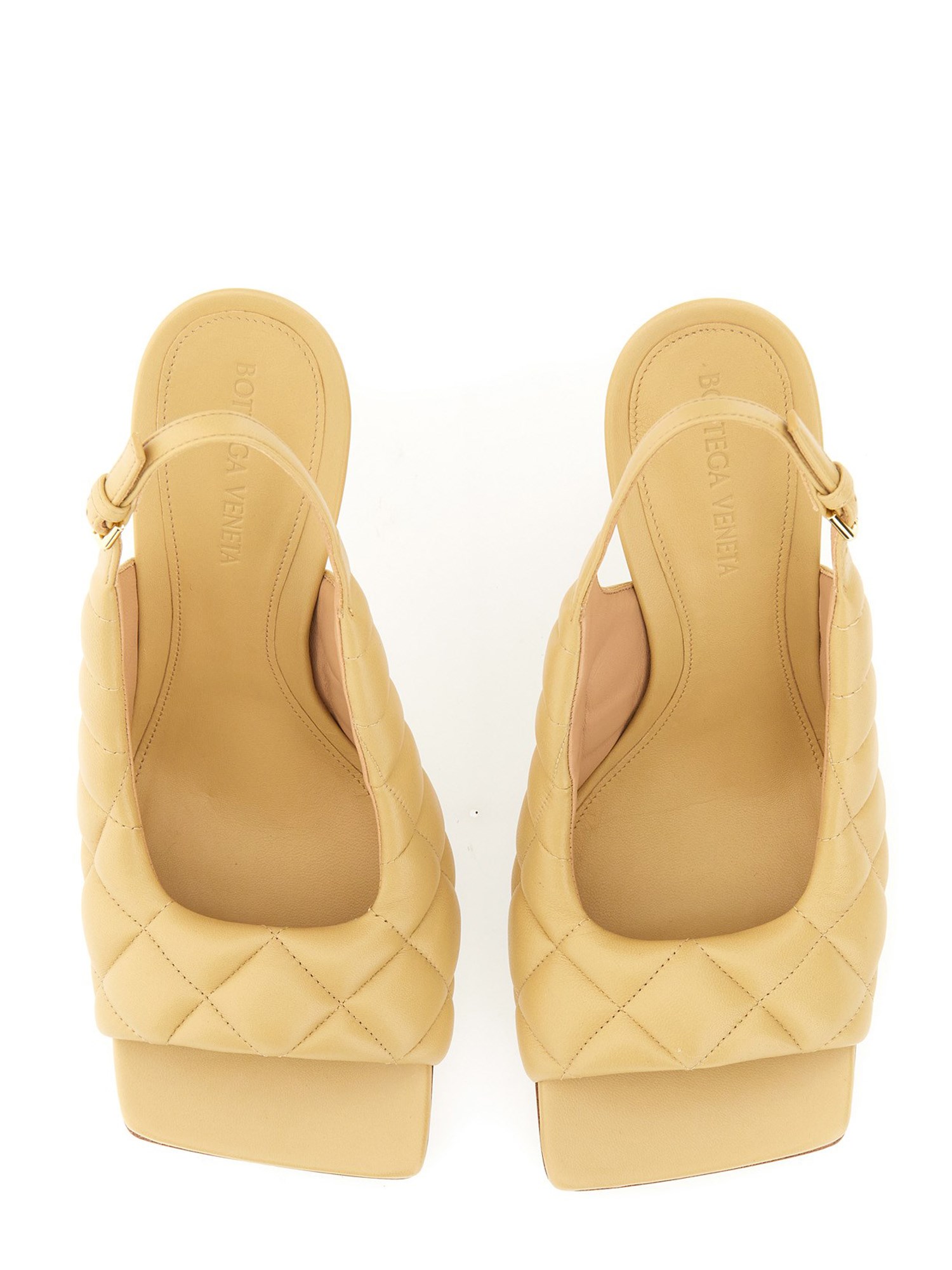 BOTTEGA VENETA    QUILTED LEATHER SLINGBACK PADDED SANDAL