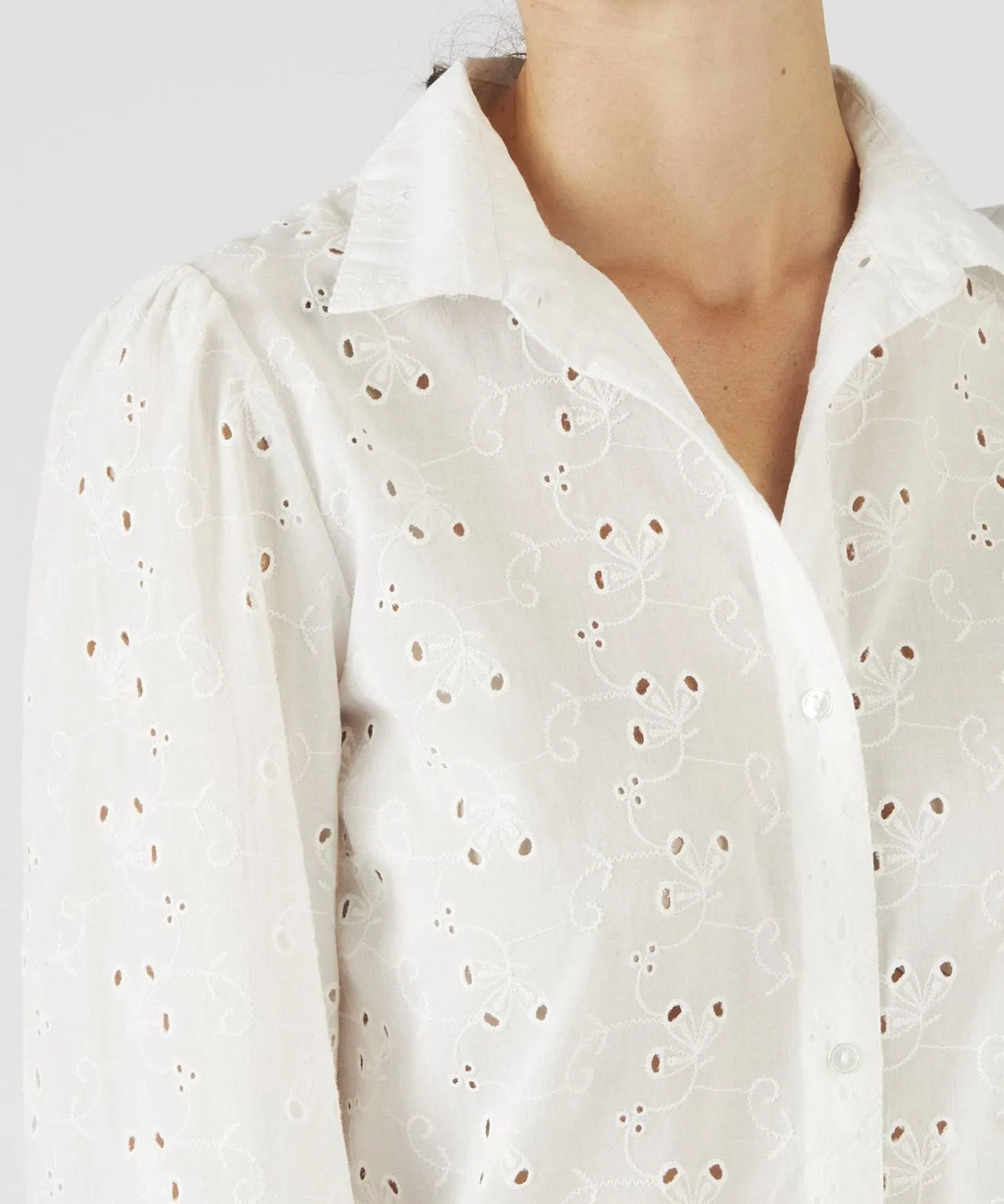 Broderie Anglaise Cotton Blouse