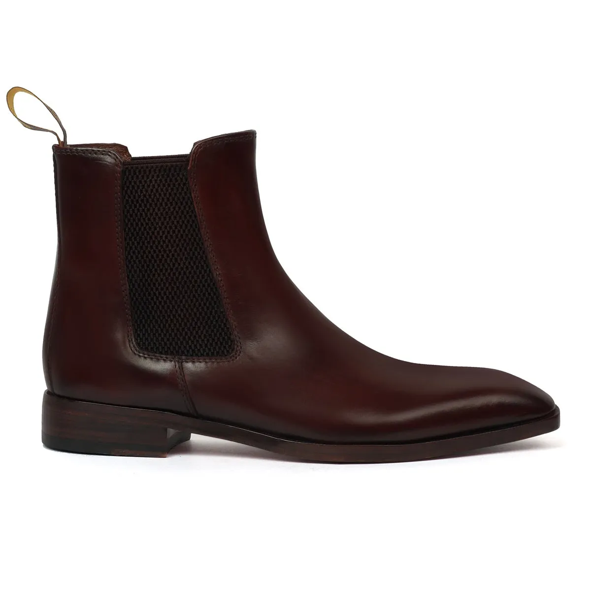 Brown Chelsea Boots For Men With Leather Sole