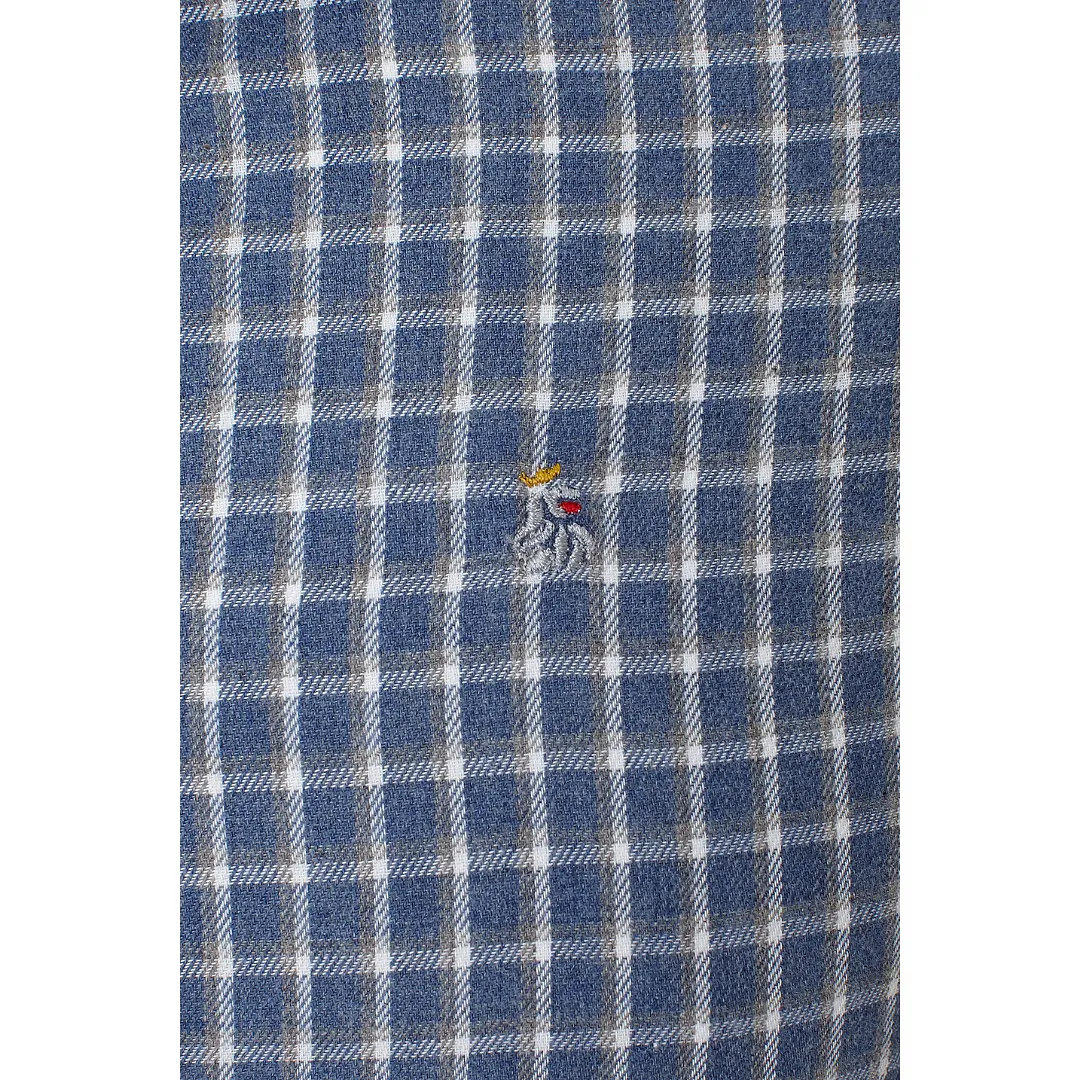 BRUSHED COTTON SHIRT BLUE CHECK