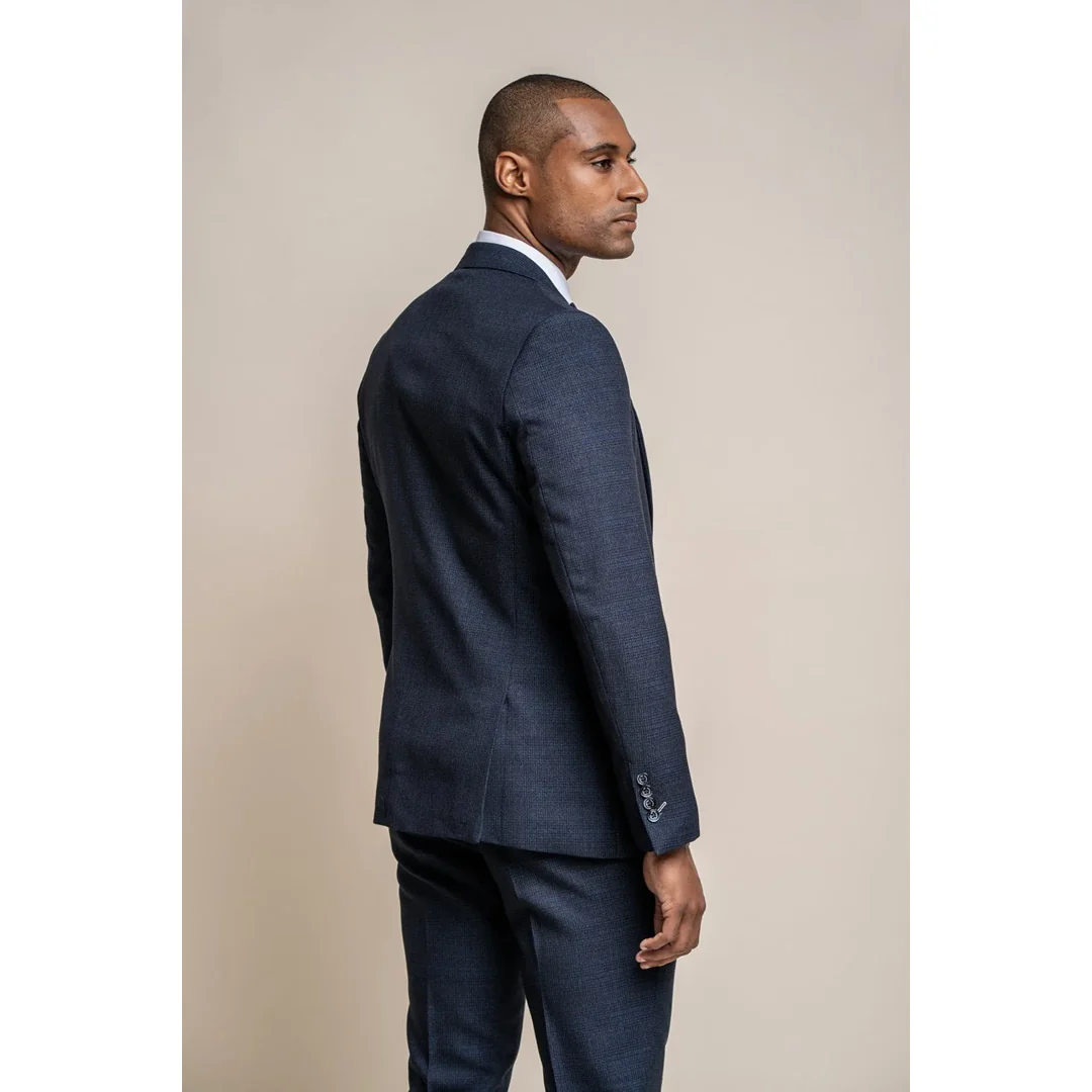 Caridi - Men's Tweed Navy Blue Blazer