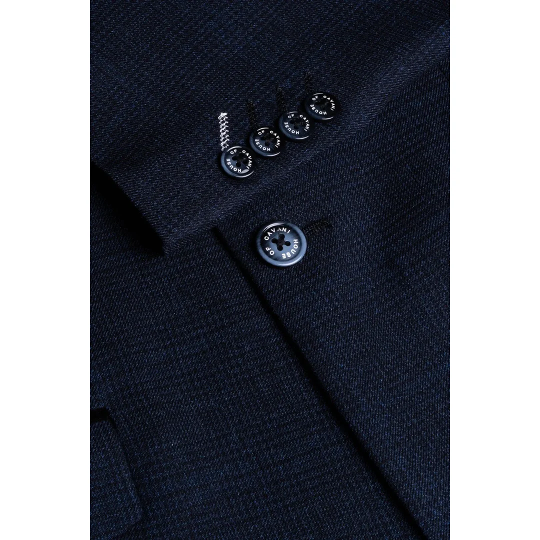 Caridi - Men's Tweed Navy Blue Blazer