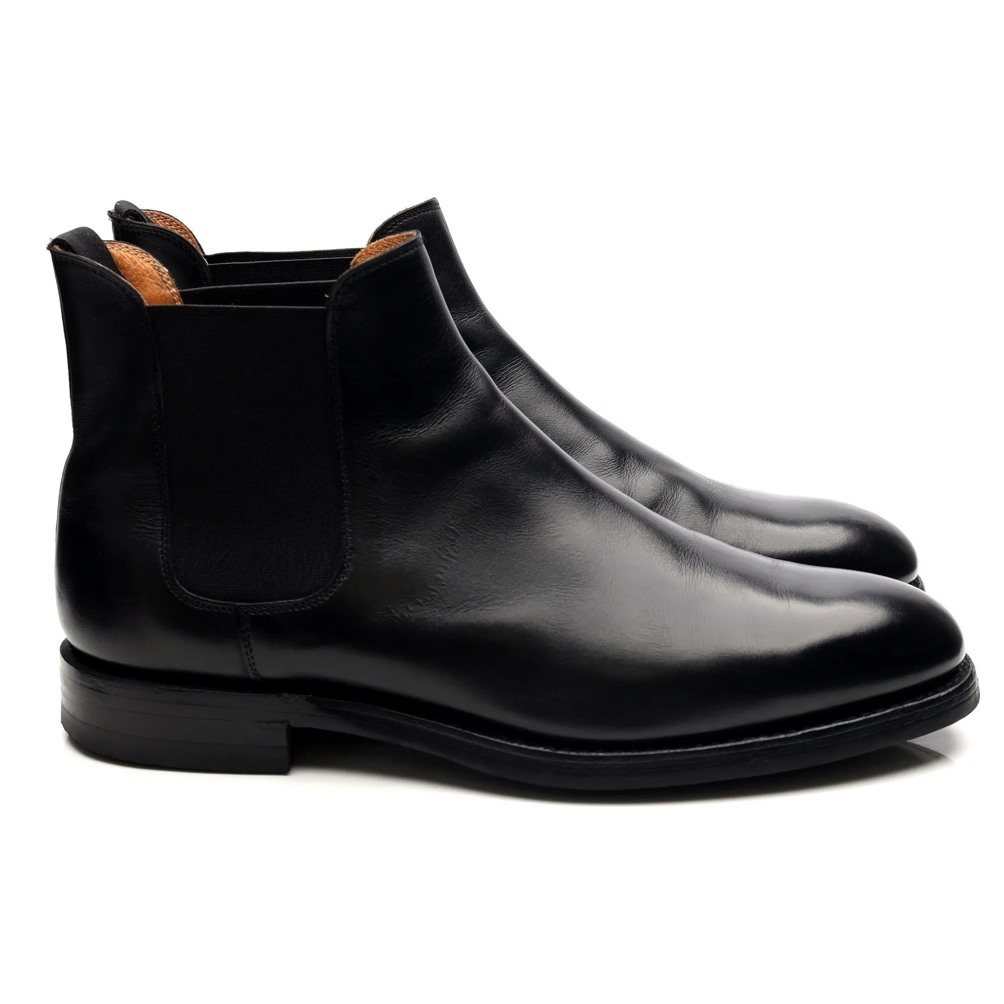 'Chelsea 5' Black Leather Chelsea Boots UK 10 E