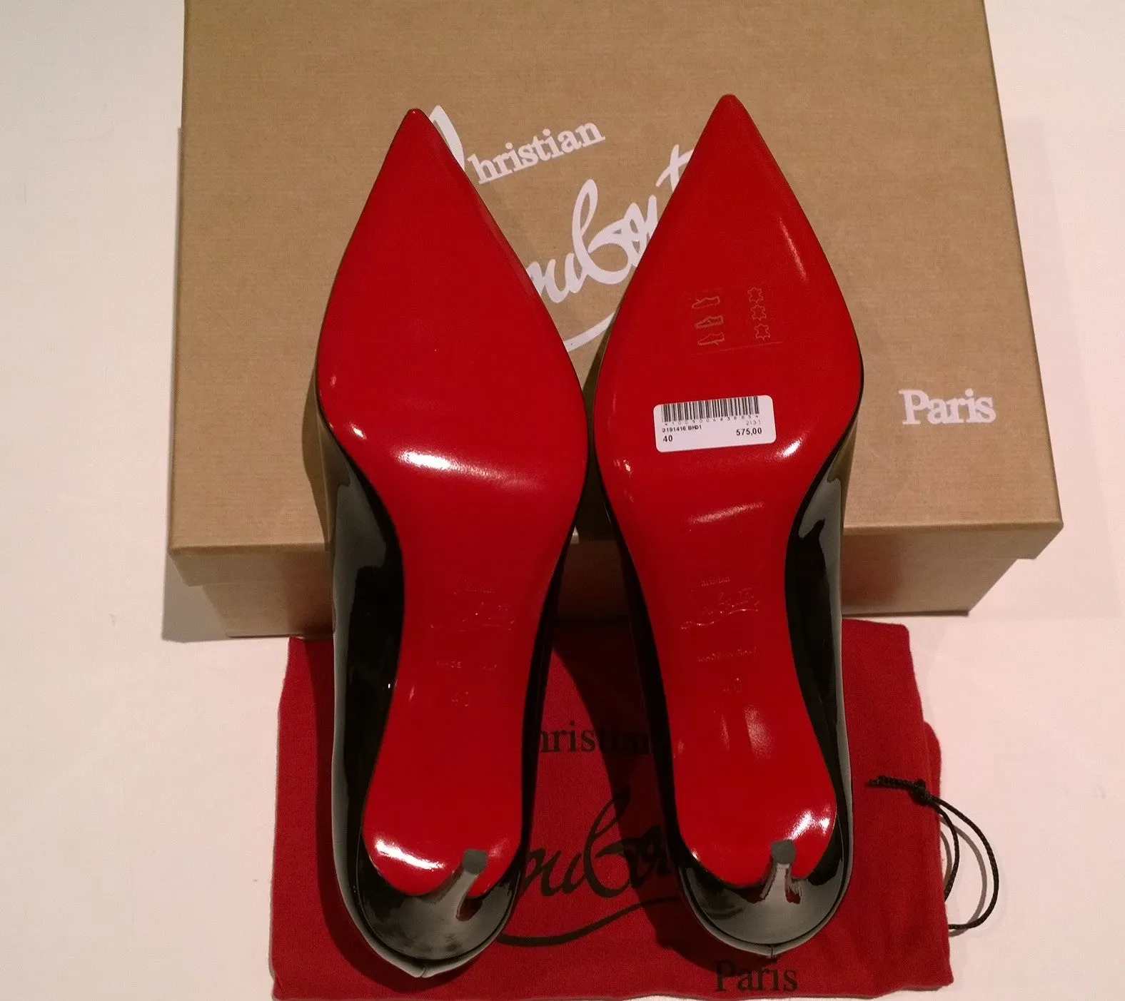 Christian Louboutin Kate 85 Black Patent Heels