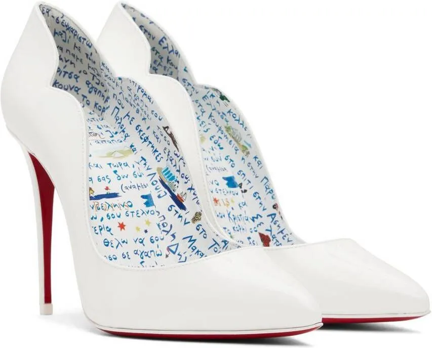 Christian Louboutin White Patent Hot Chick 100 Heels