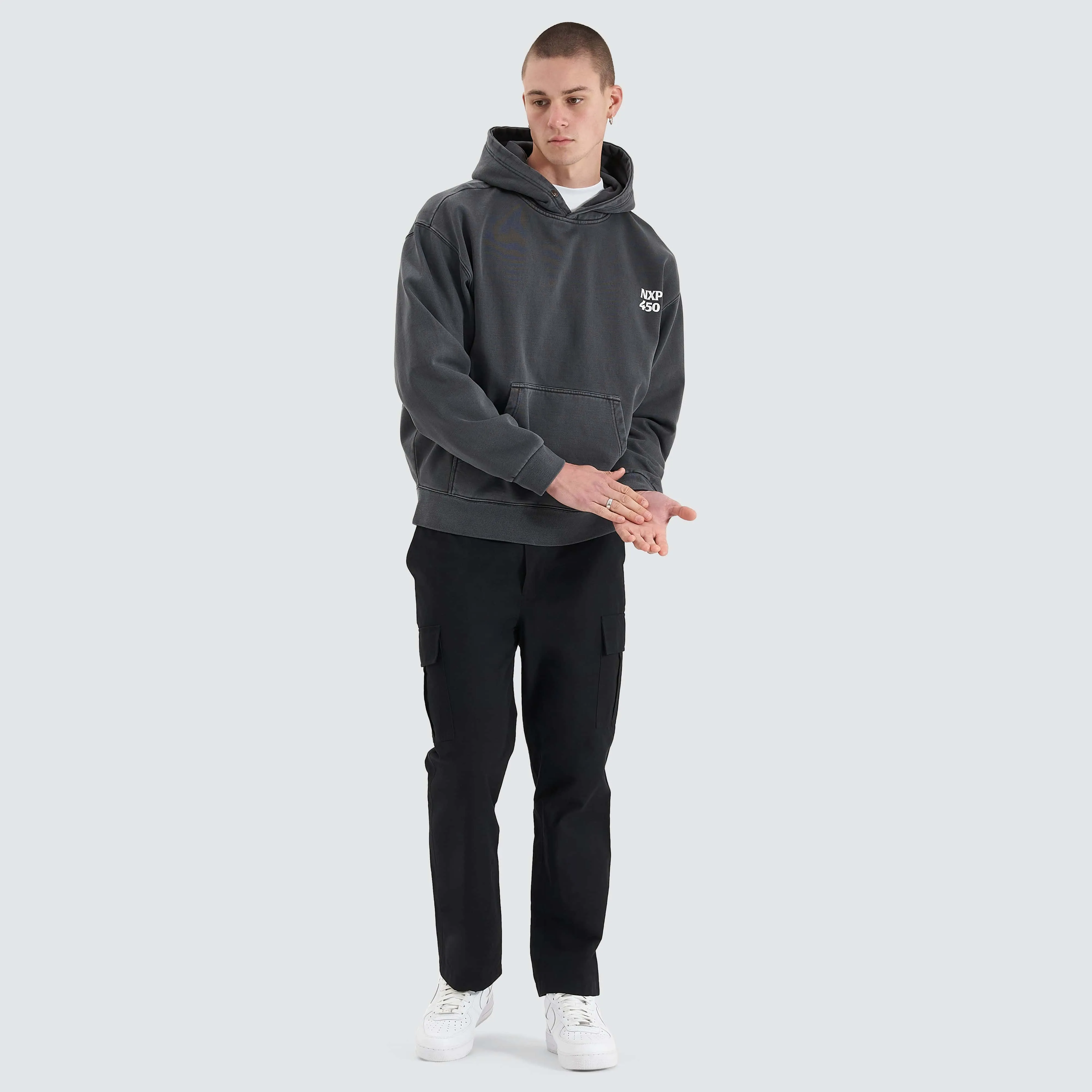 Core Line Heavy Box Fit Hoodie Pigment Asphalt