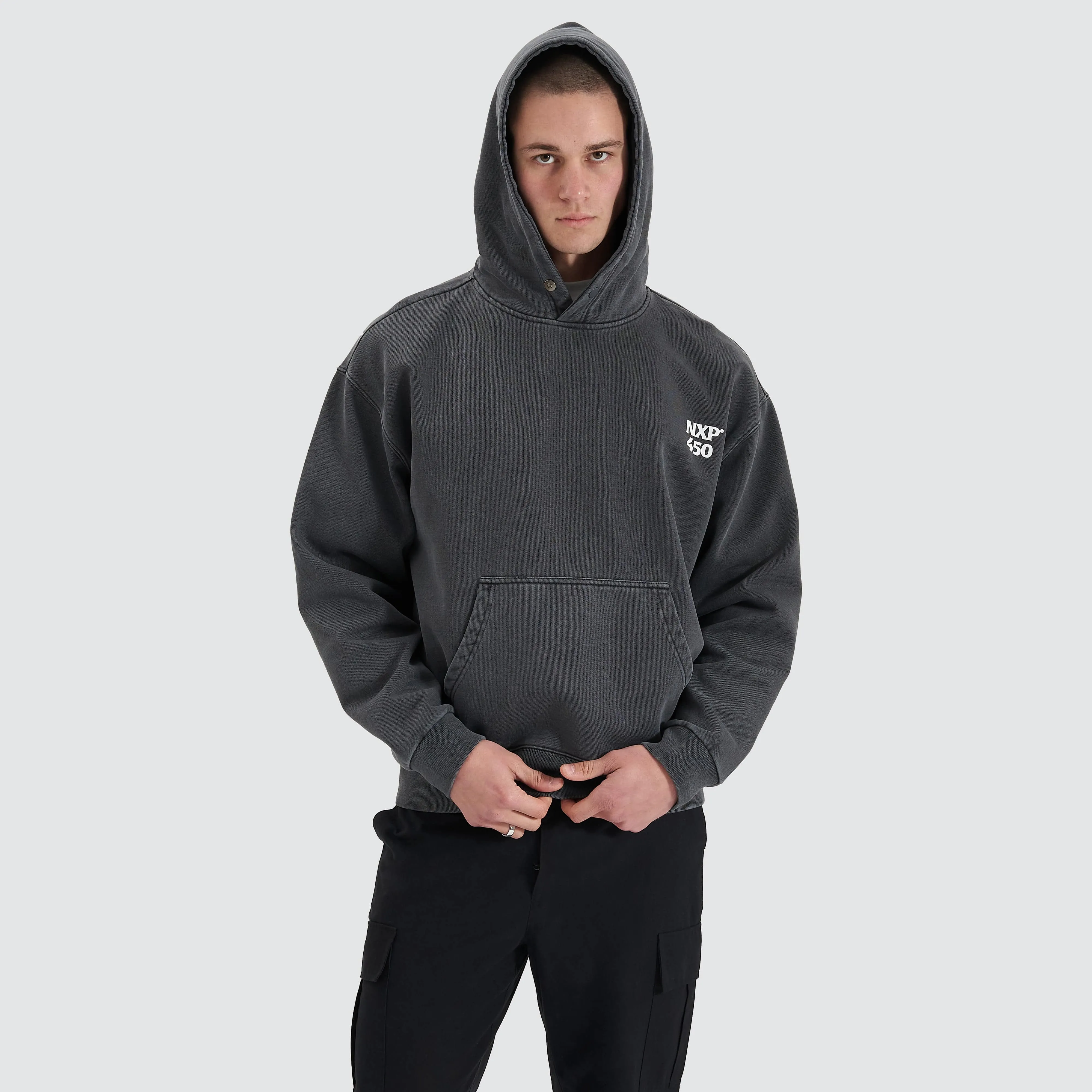 Core Line Heavy Box Fit Hoodie Pigment Asphalt