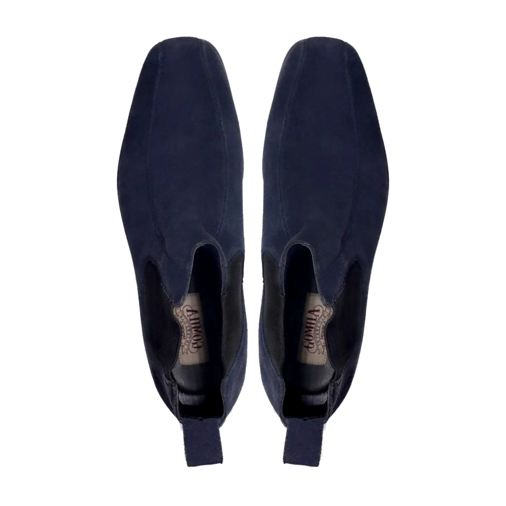 Damas - Men's Navy Blue Kid Suede Chelsea Boot