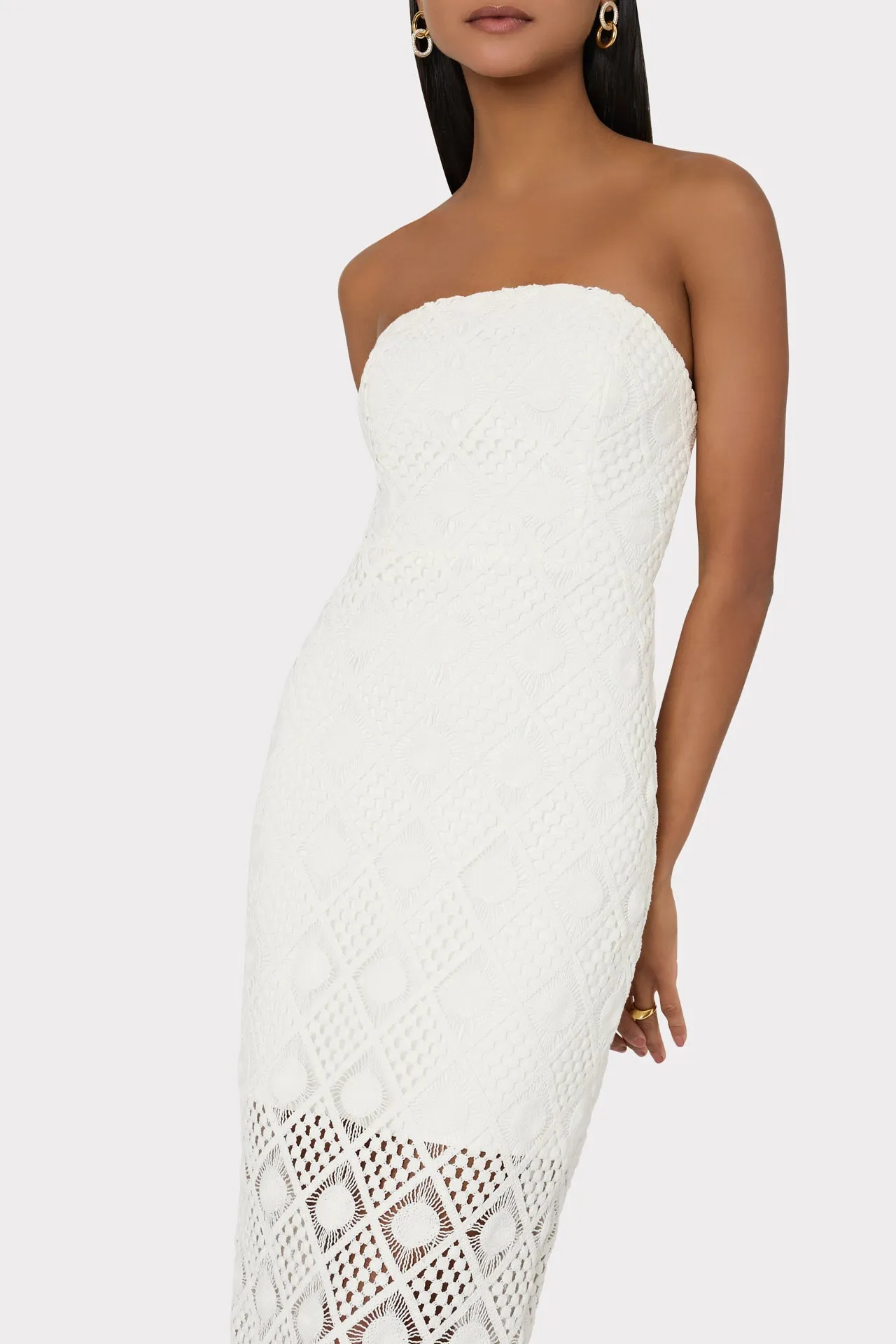 Diamond Crochet Strapless Dress