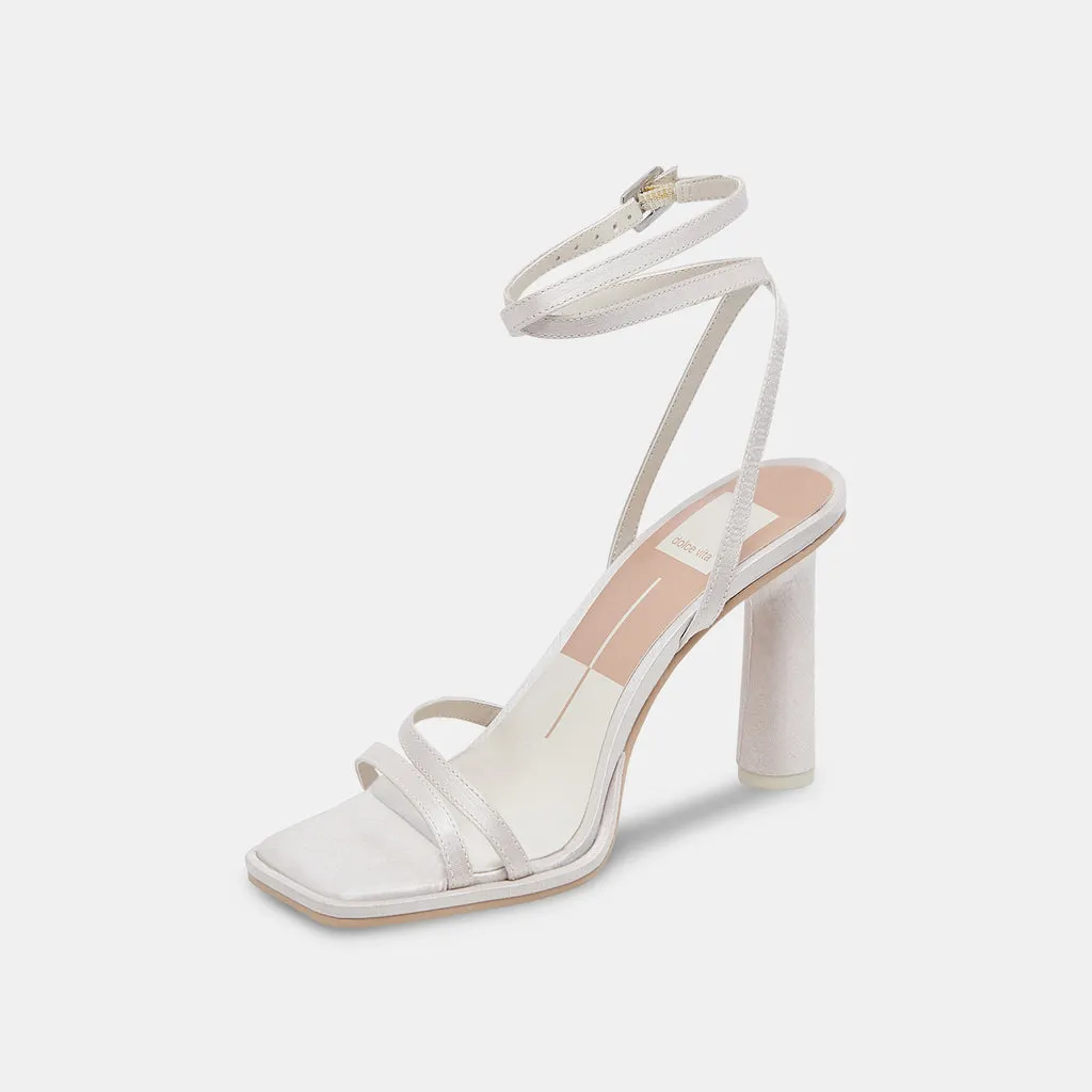 DISERE Heels Off White Satin | Designer White Satin Heels– Dolce Vita 6915497754690