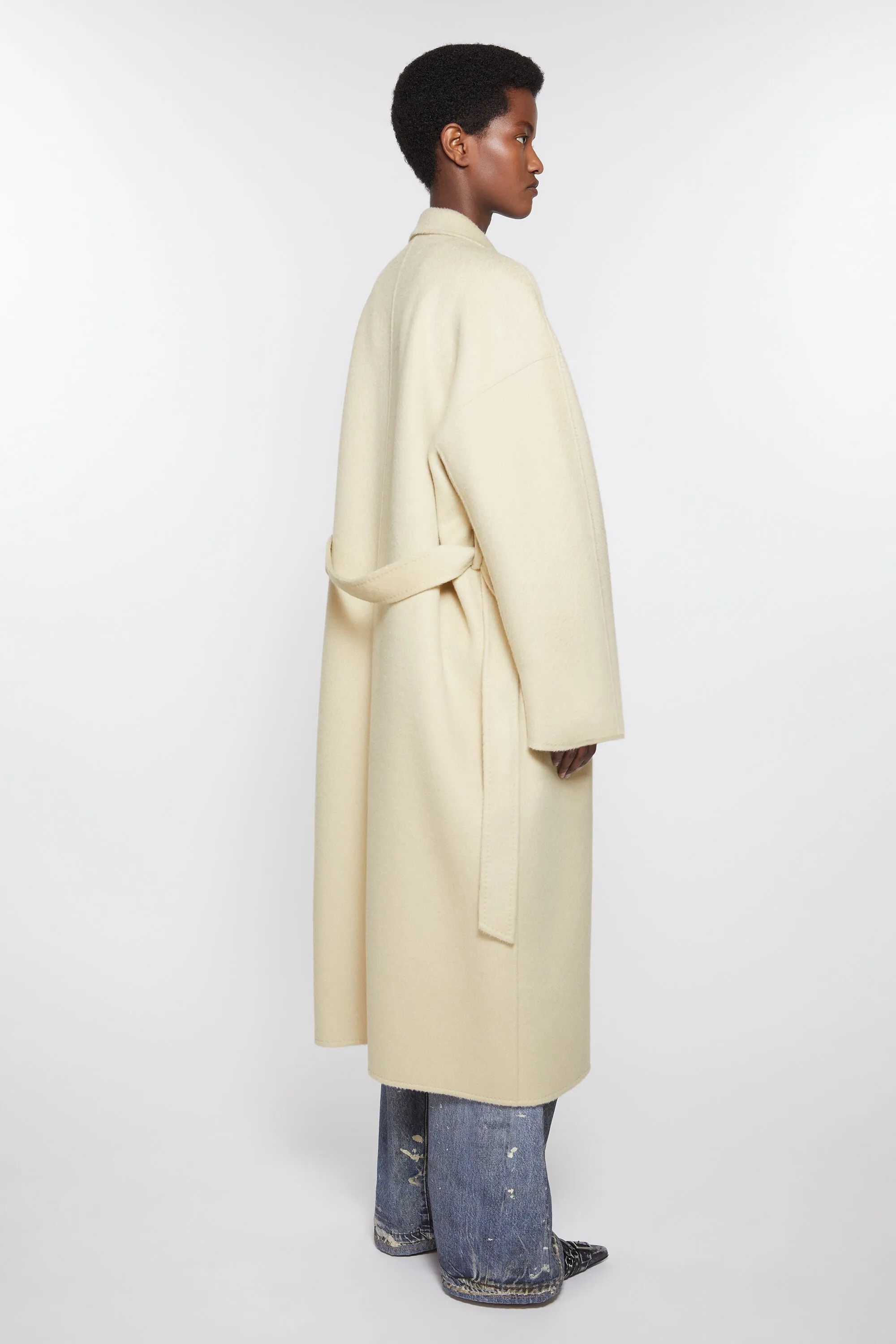 Double-breasted wool coat