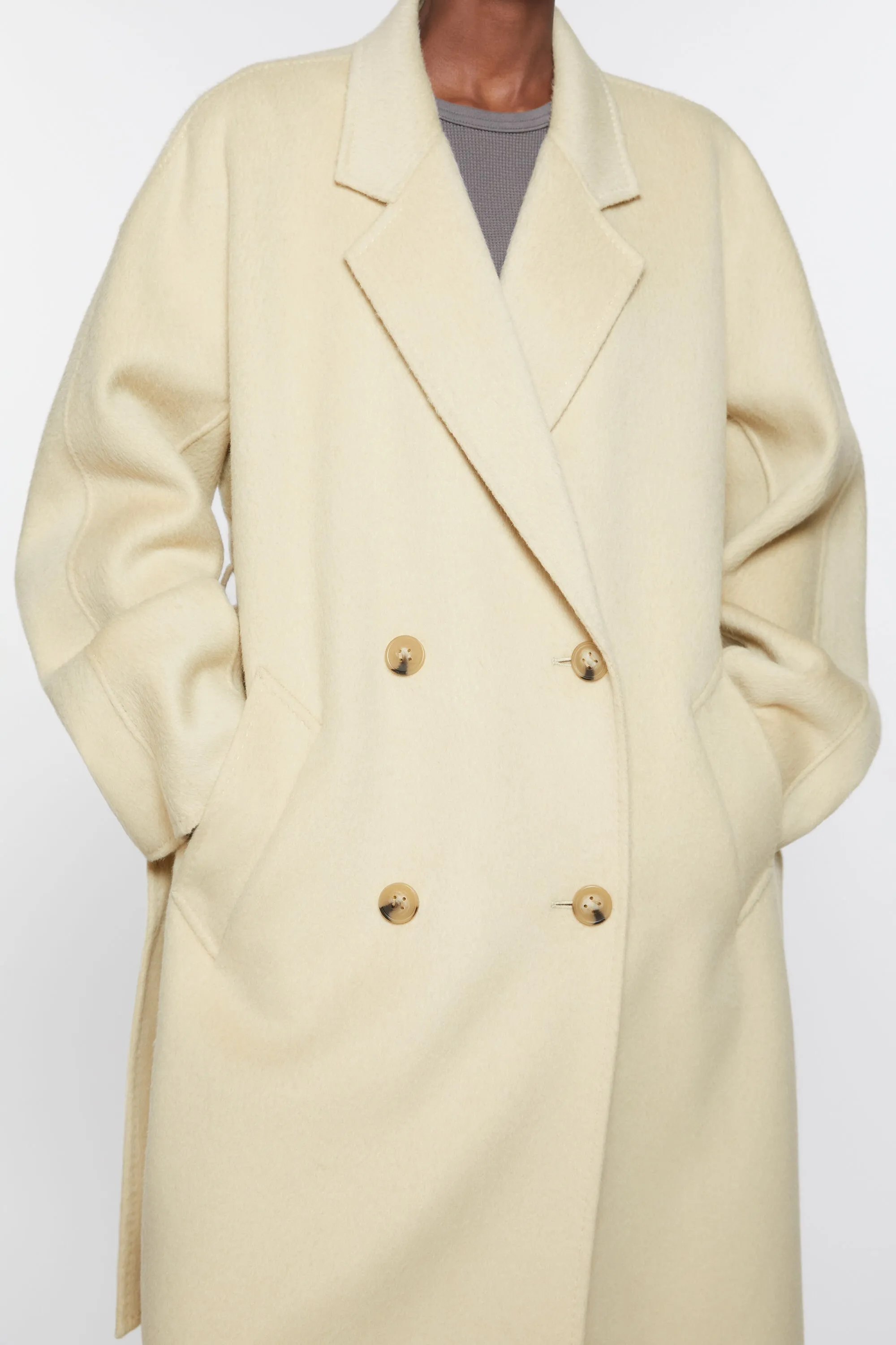 Double-breasted wool coat