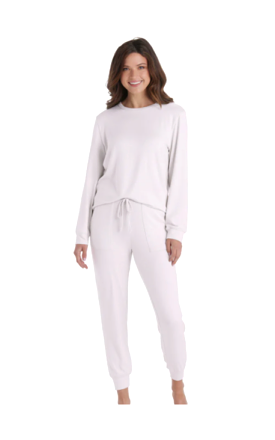 Dream Jersey Crew Neck Lounge Set - Blush Pink