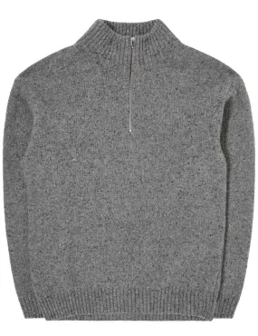 Edwin Maru Half Zip Sweater Grey Marl