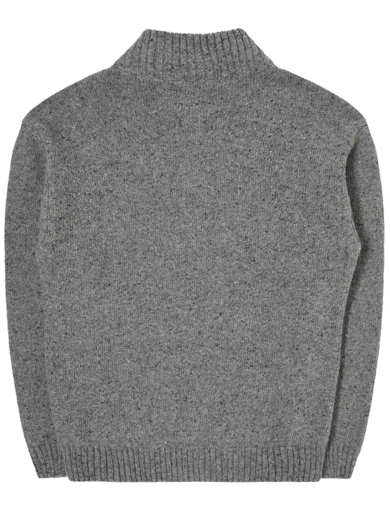 Edwin Maru Half Zip Sweater Grey Marl