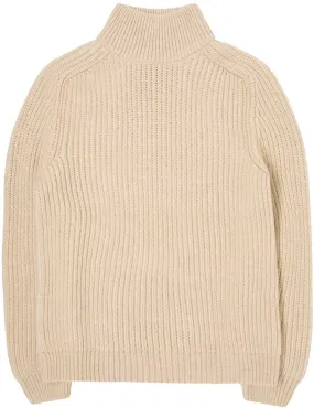 Edwin Roni High Collar Sweater Uniform Beige