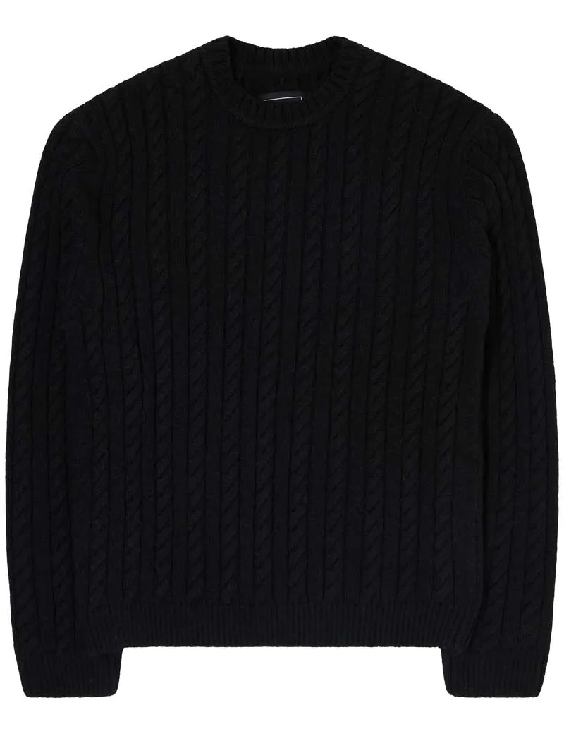 Edwin Twisted Crew Neck Sweater Black