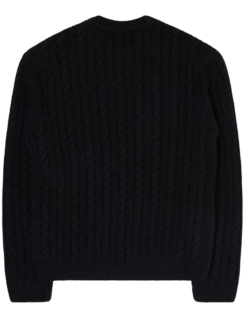 Edwin Twisted Crew Neck Sweater Black