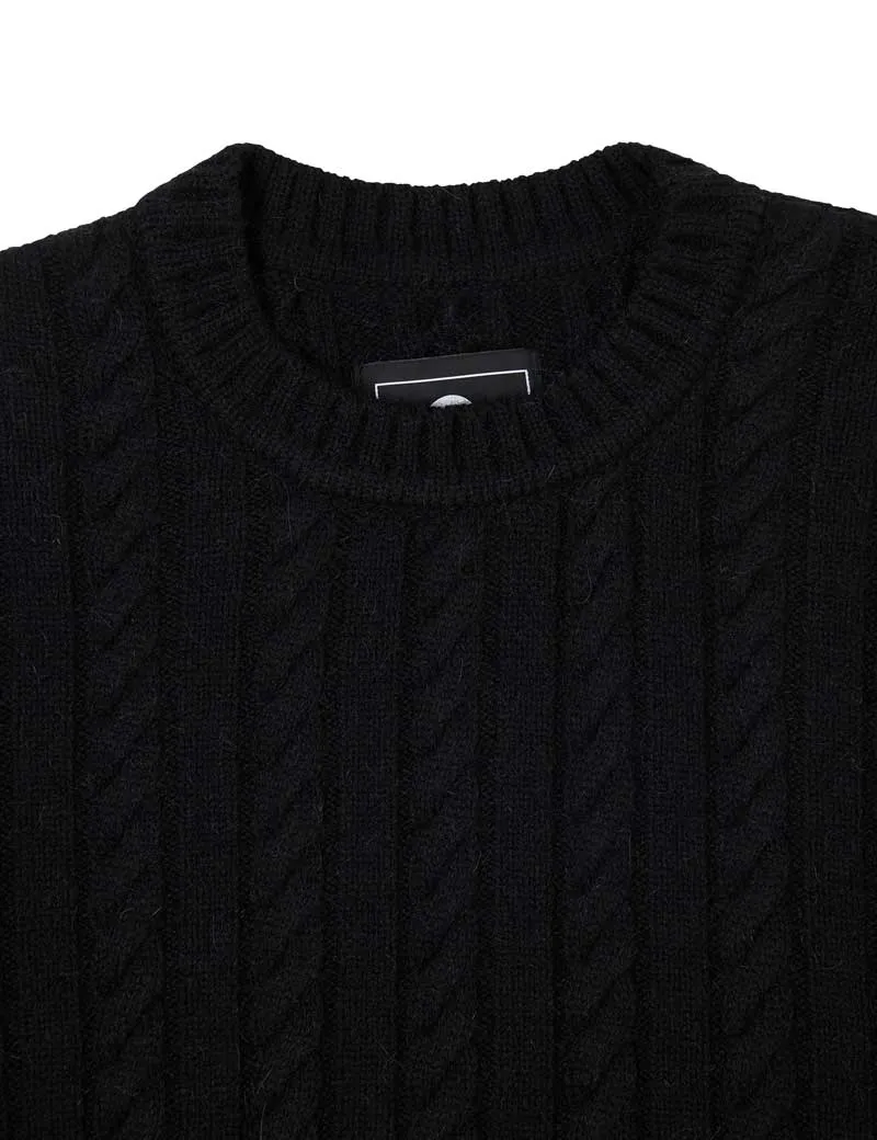 Edwin Twisted Crew Neck Sweater Black