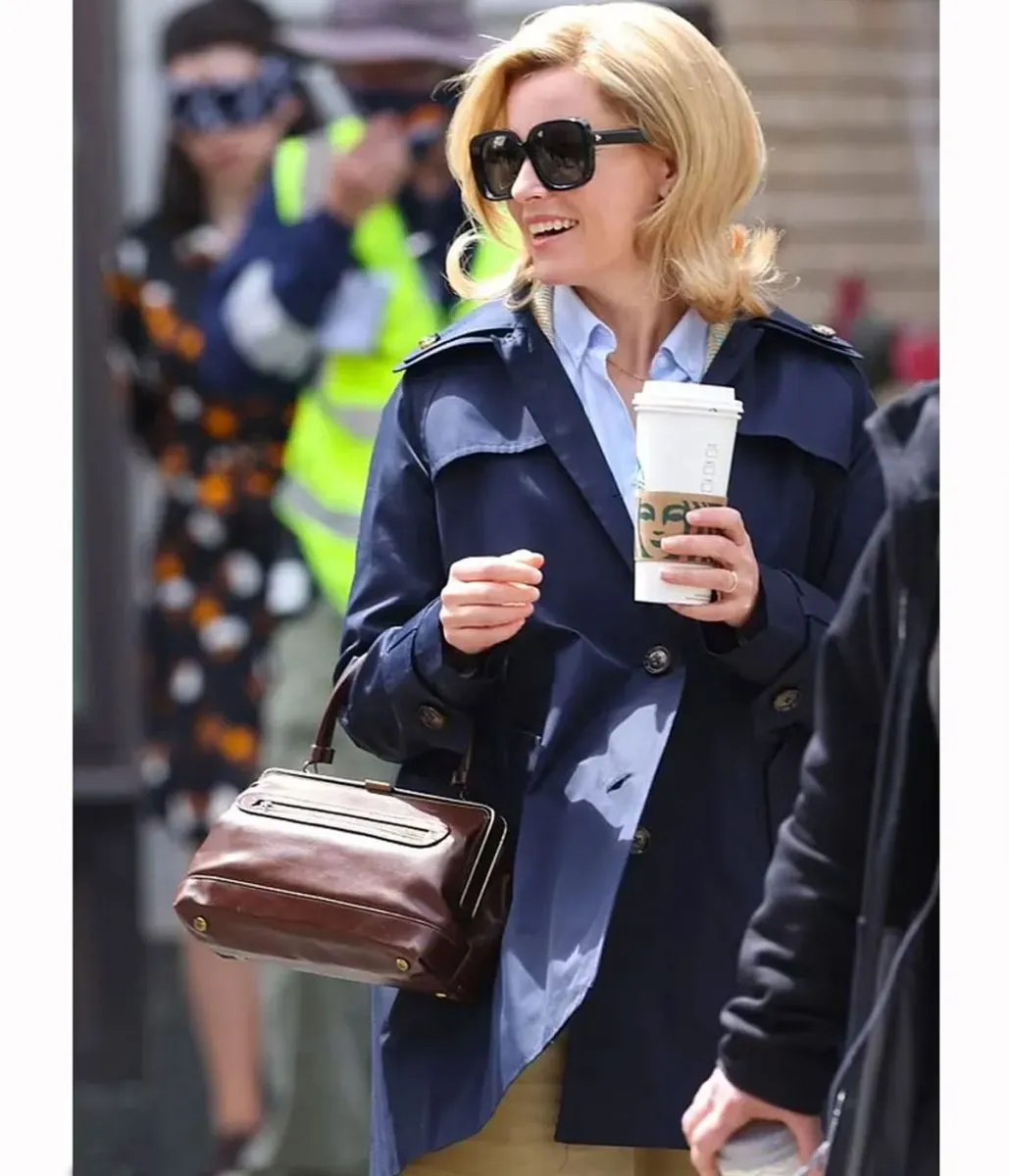 Elizabeth Banks Call Jane Blue Cotton Coat