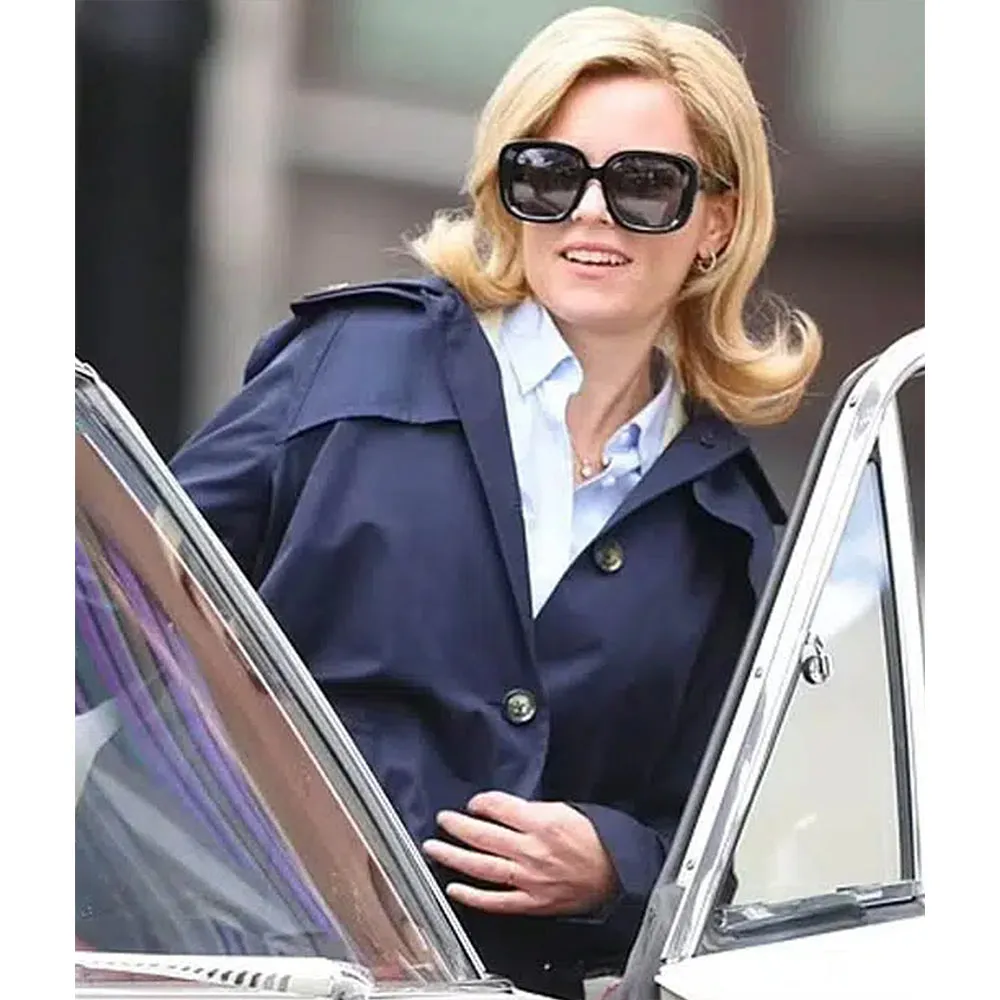 Elizabeth Banks Call Jane Blue Cotton Coat