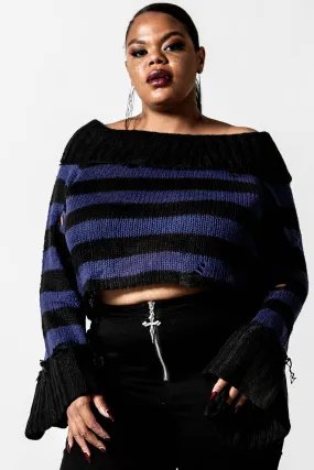 Ether Knit Midnight Cropped Swe