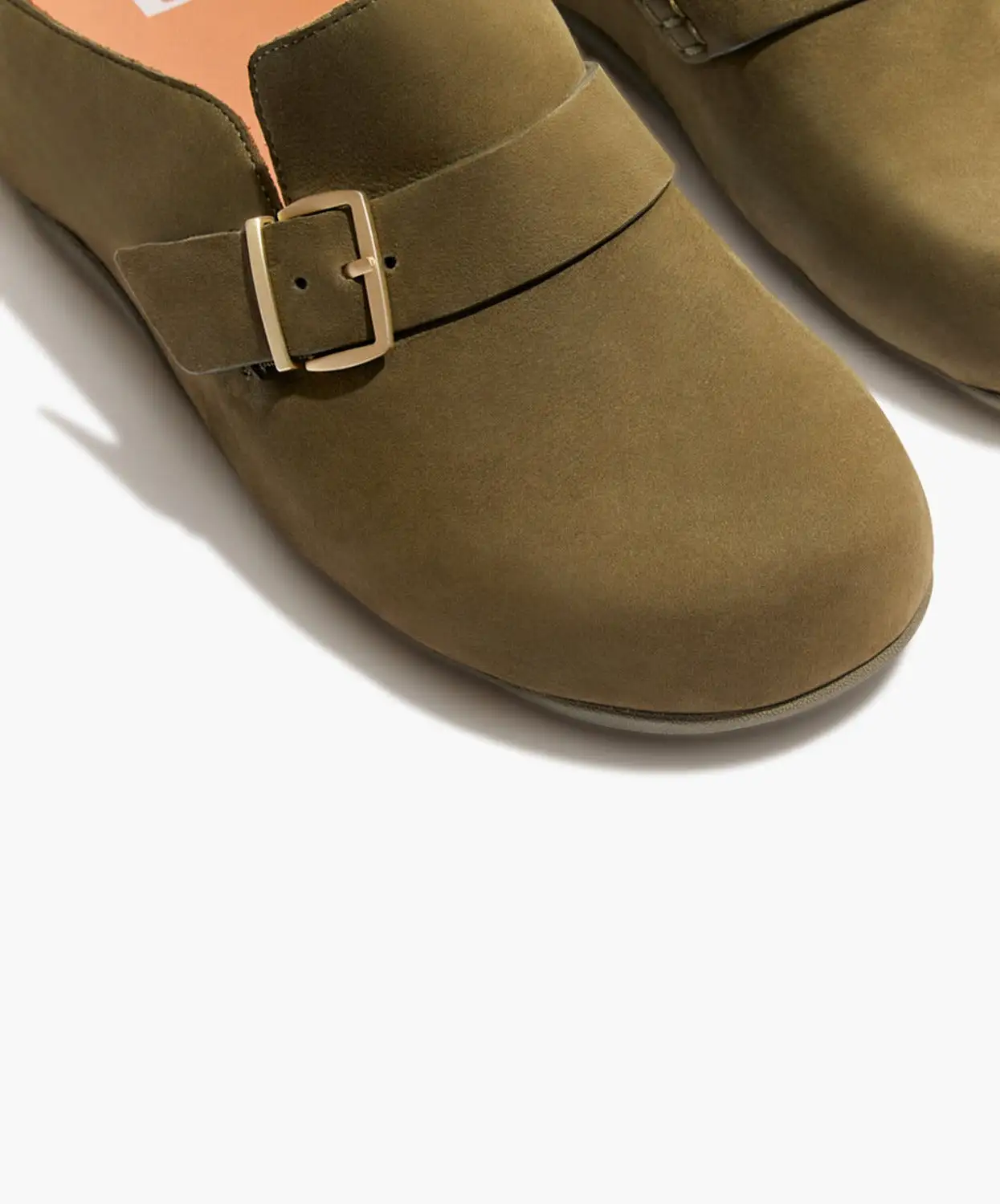 FitFlop Shuv Buckle-Strap Mossy Nubuck Clogs