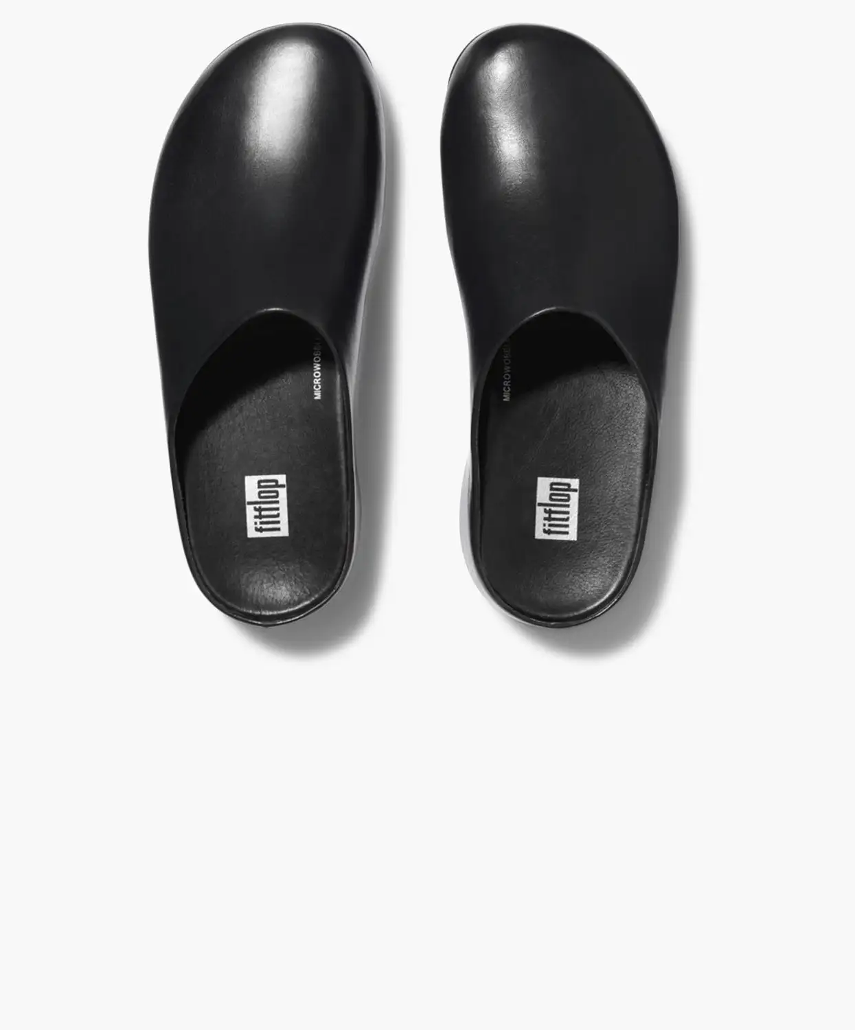 FitFlop Shuv Leather Clogs Black